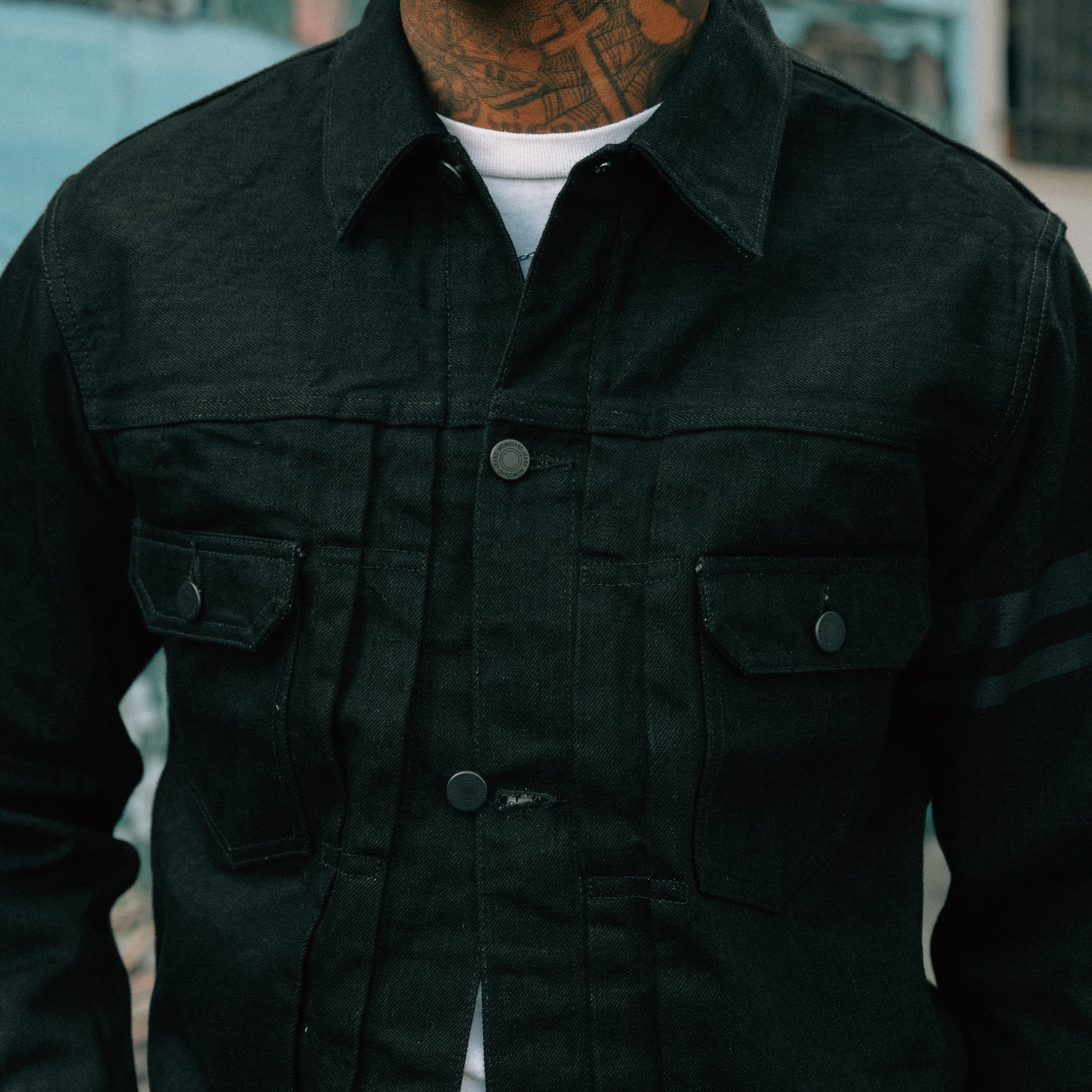 Momotaro MMGJ11025S #002 15.7oz Classic Denim Jacket Black