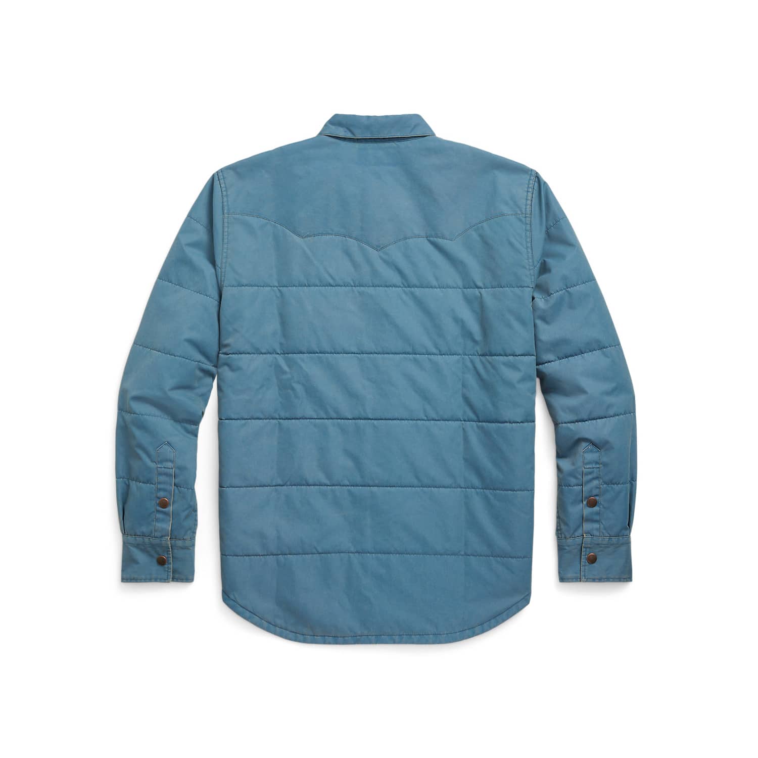 RRL Quilted Twill Western Overshirt Faded Blue