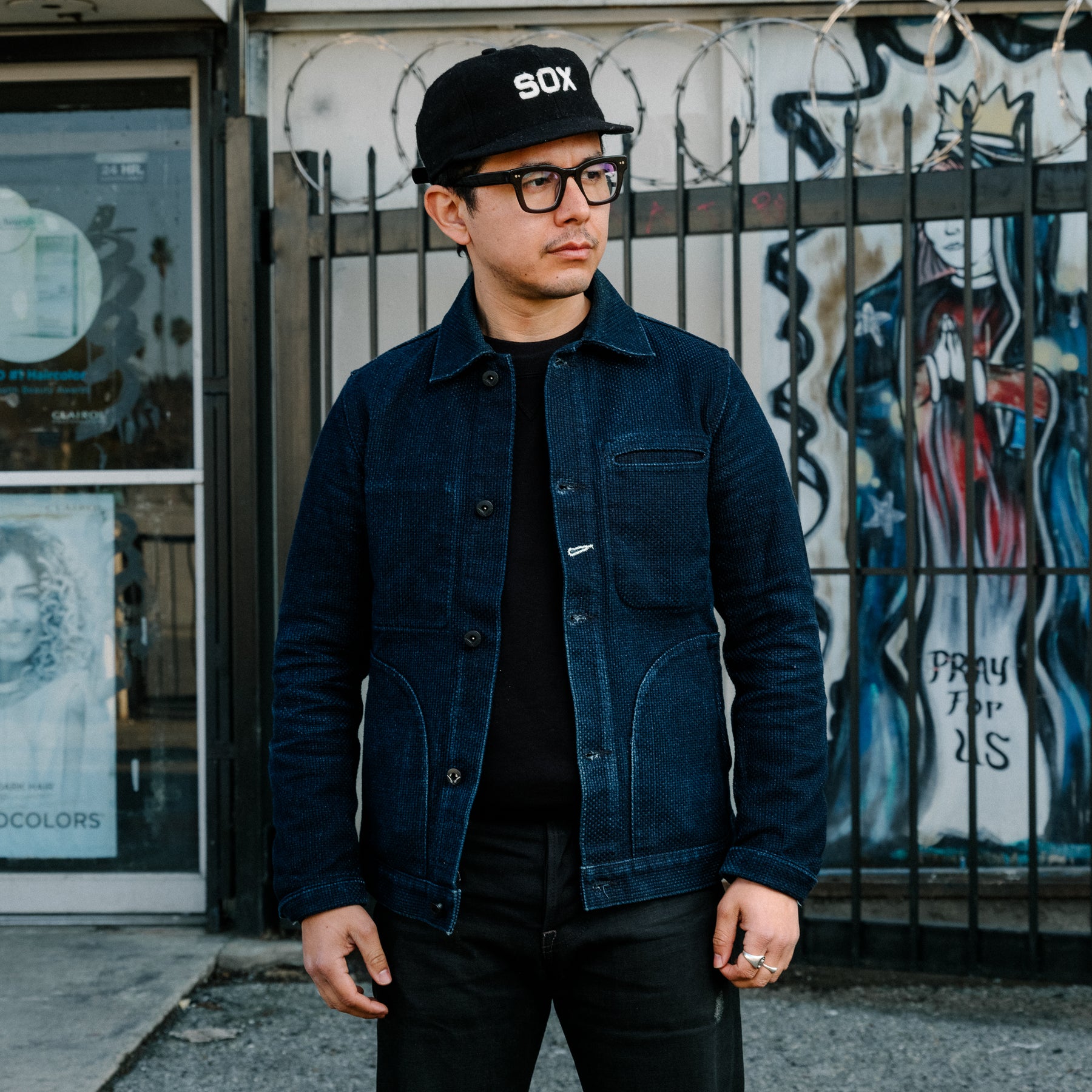 Rogue Territory x Snake Oil Provisions Sashiko Supply Jacket Indigo