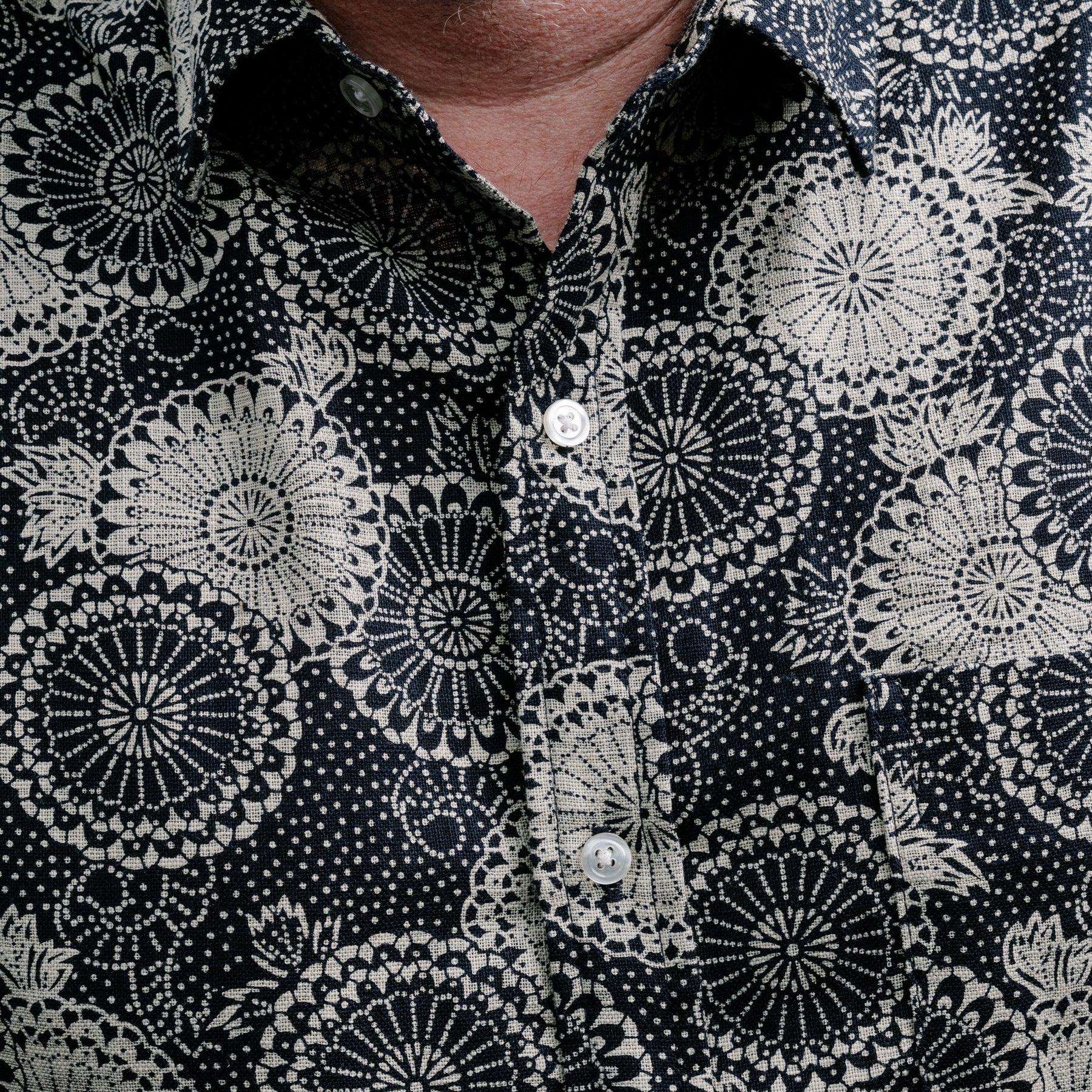 Rogue Territory Oxford Shirt Indigo Medallion