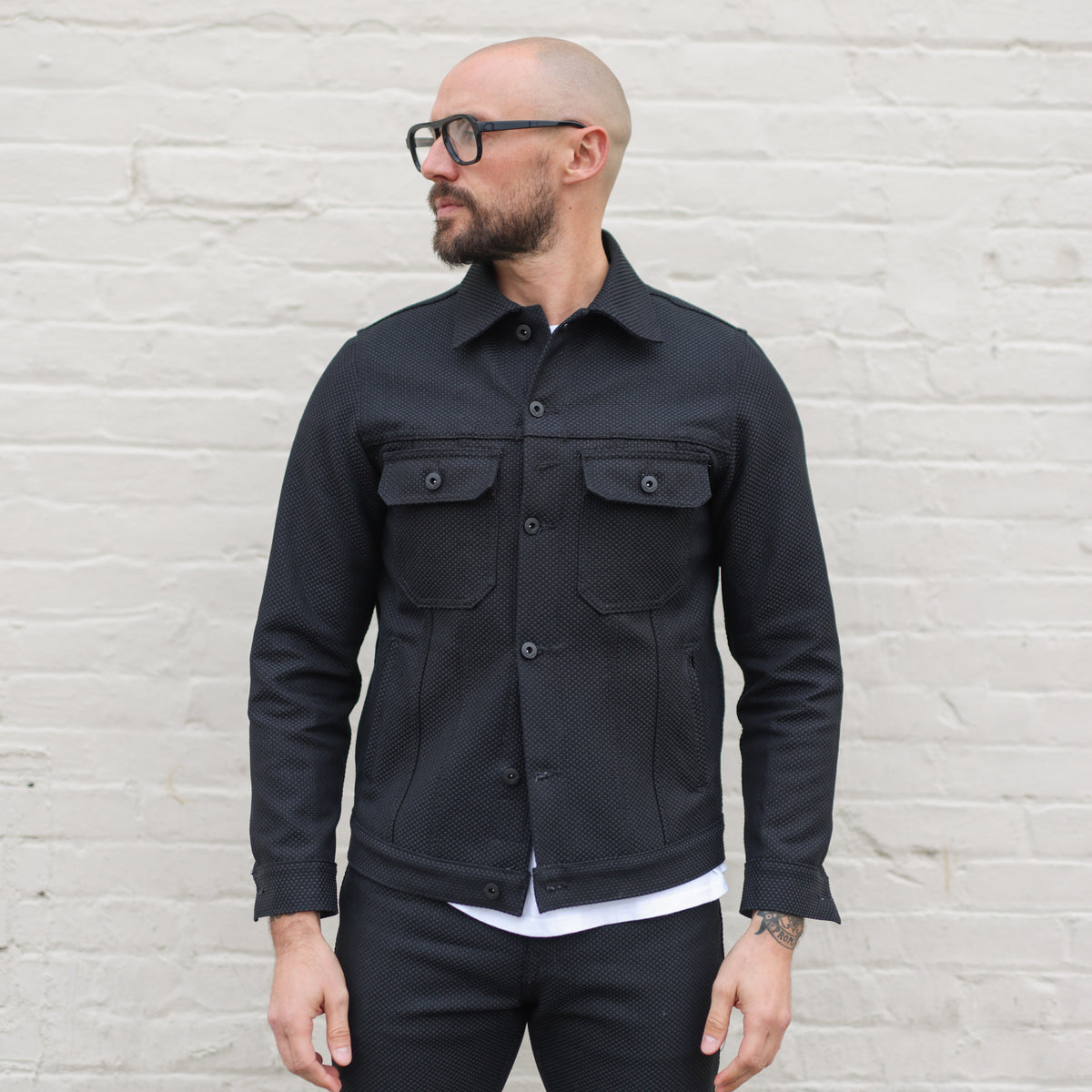 Rogue Territory x Snake Oil Provisions Cruiser Jacket Stealth Sashiko PRE-ORDER