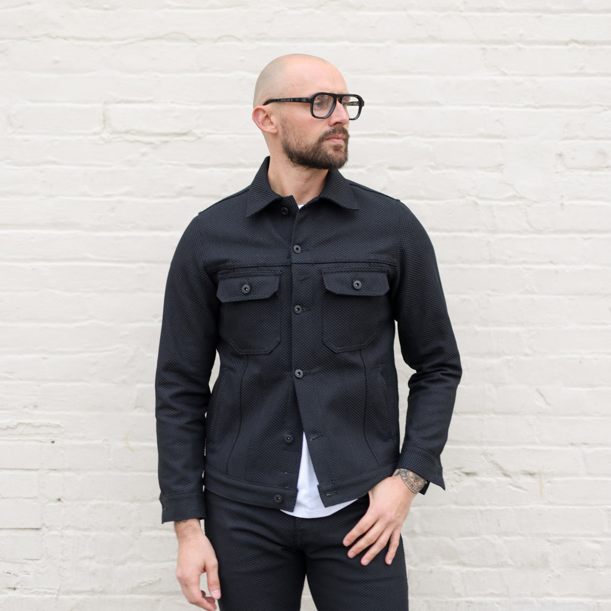 Rogue Territory x Snake Oil Provisions Cruiser Jacket Stealth Sashiko PRE-ORDER