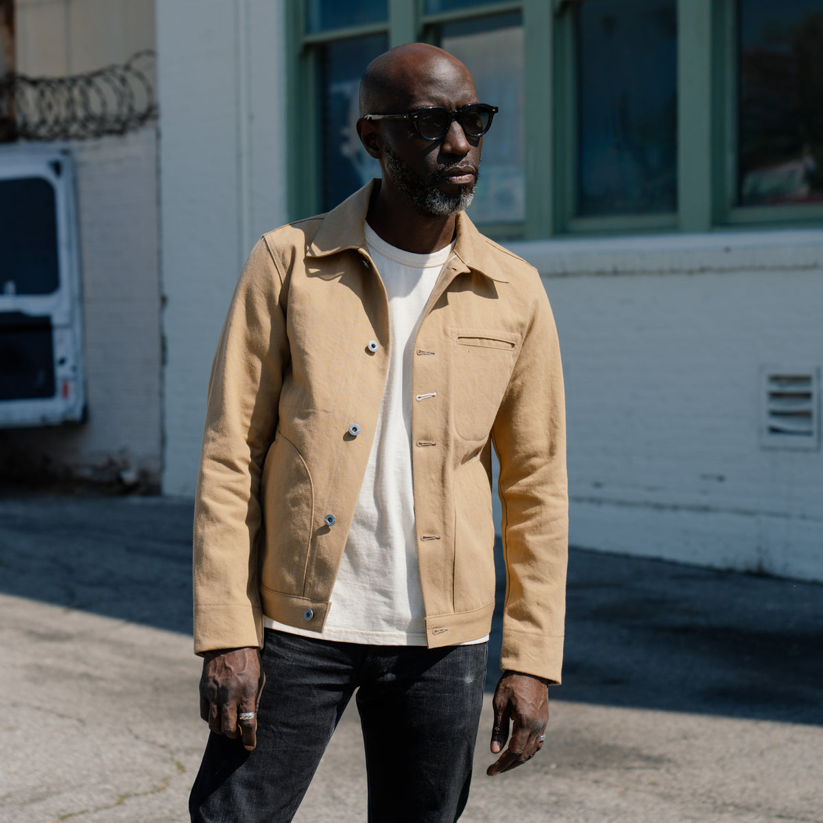 Rogue Territory Supply Jacket Rinsed Selvedge Denim Tan