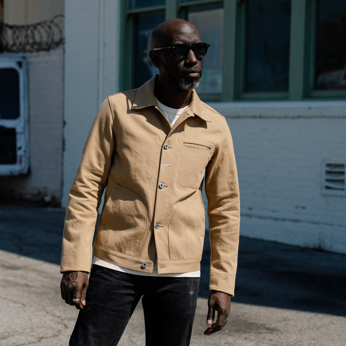 Rogue Territory Supply Jacket Rinsed Selvedge Denim Tan