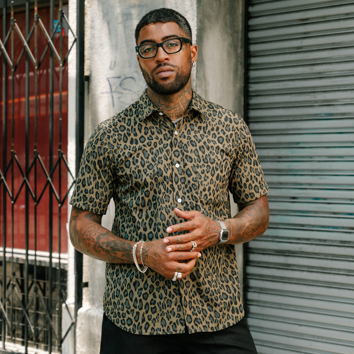 Rogue Territory Oxford Shirt Olive Cheetah Camo FINAL SALE