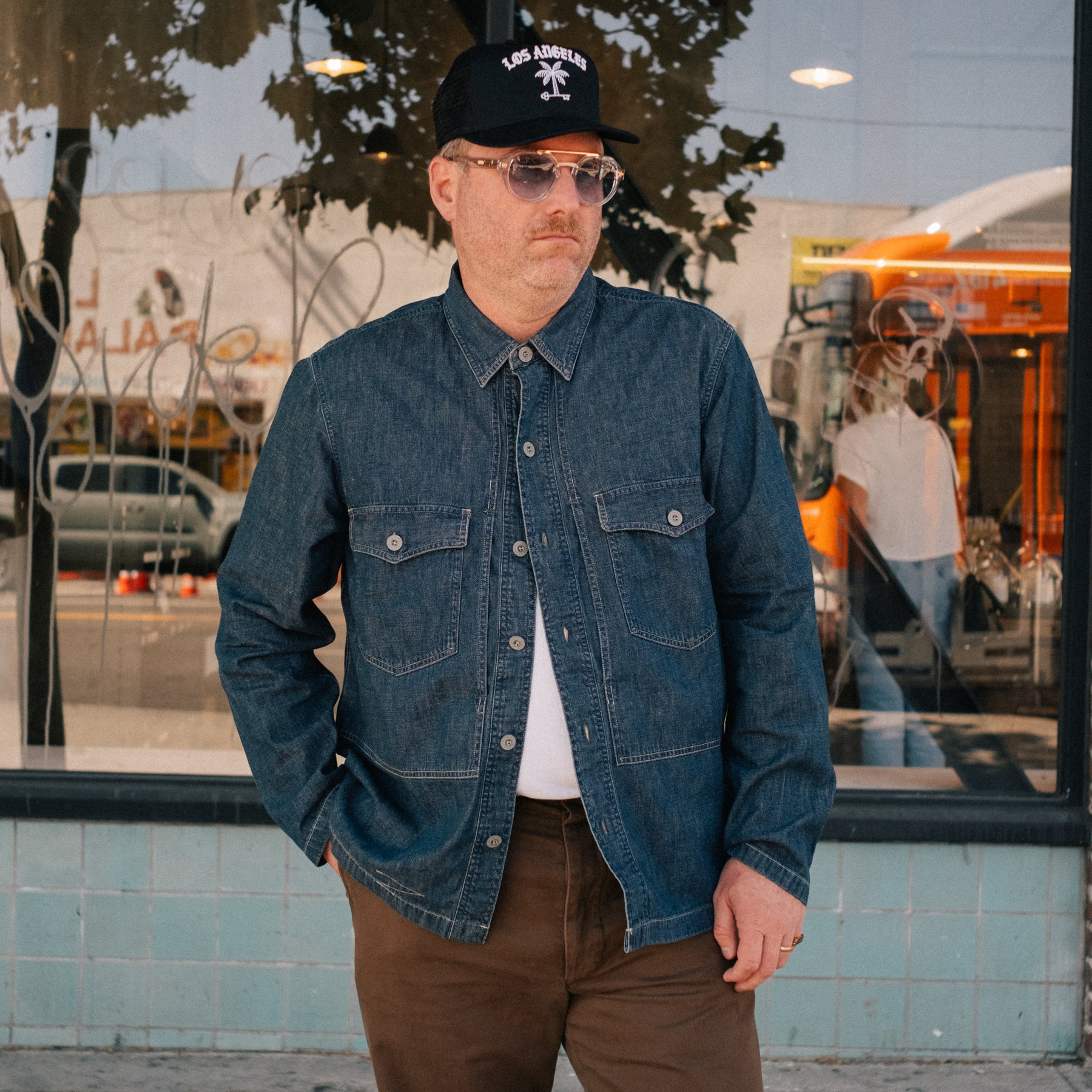 RRL Indigo Denim Overshirt Dark Wash