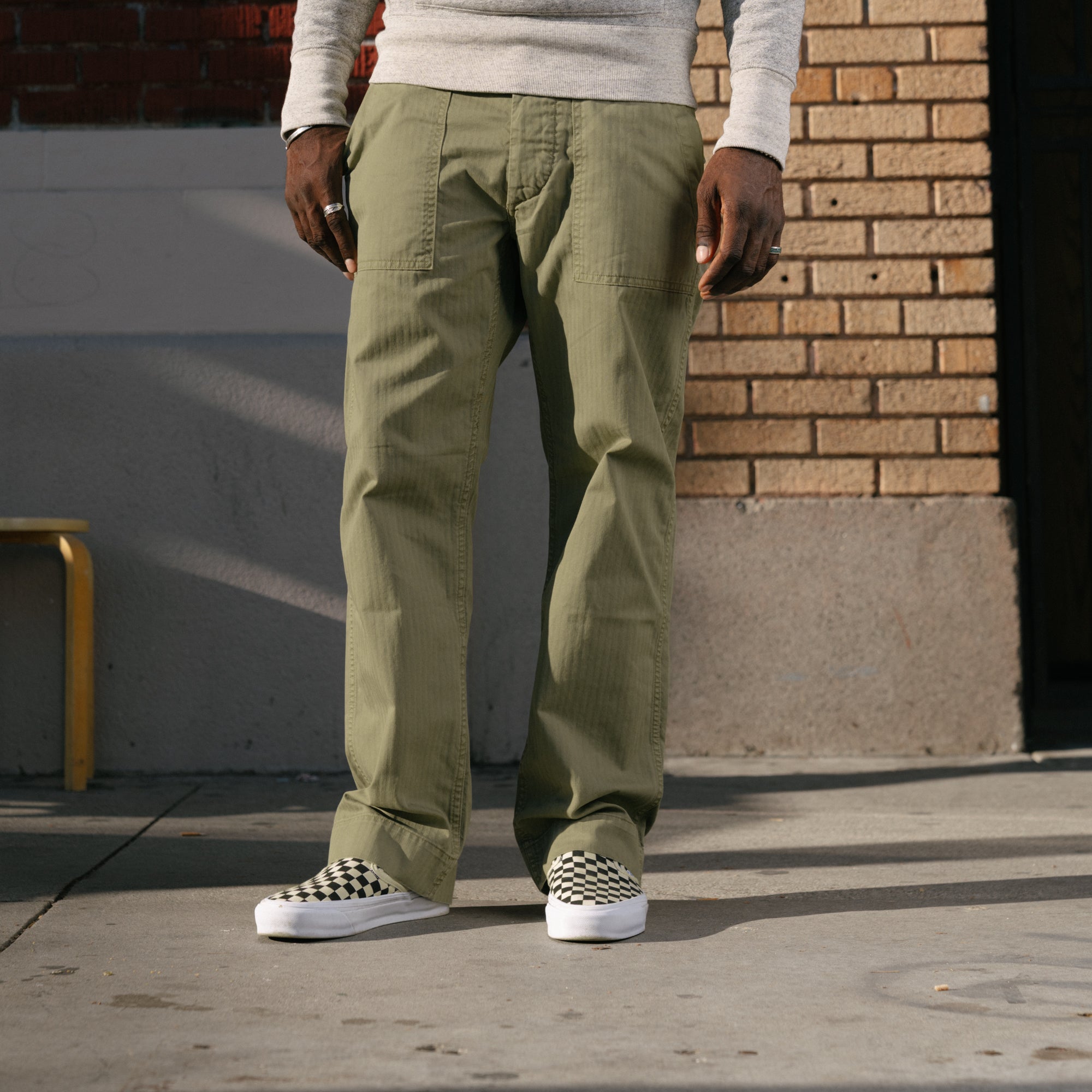 RRL Herringbone Utility Pant Brewster Green