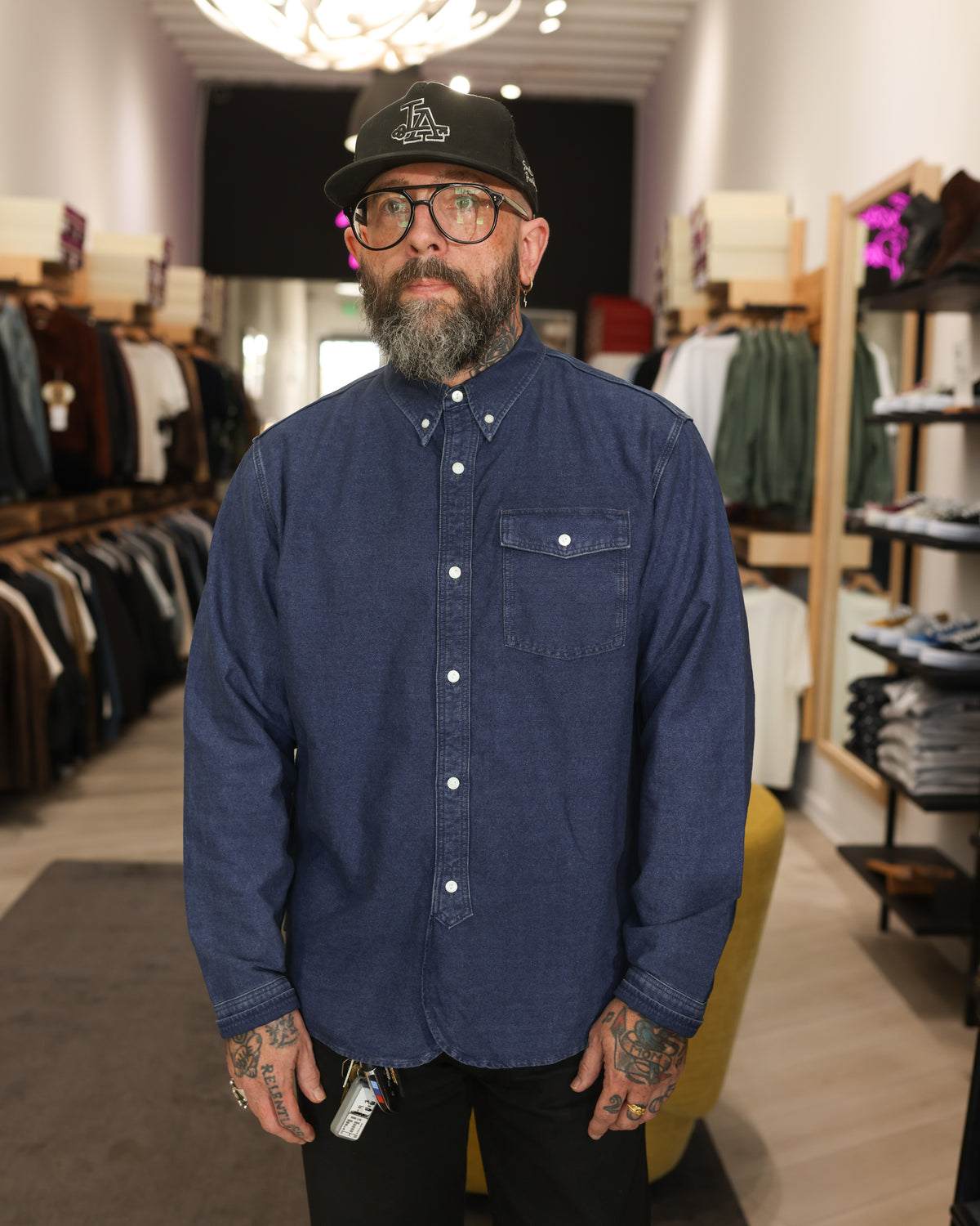 RRL Indigo Oxford Workshirt