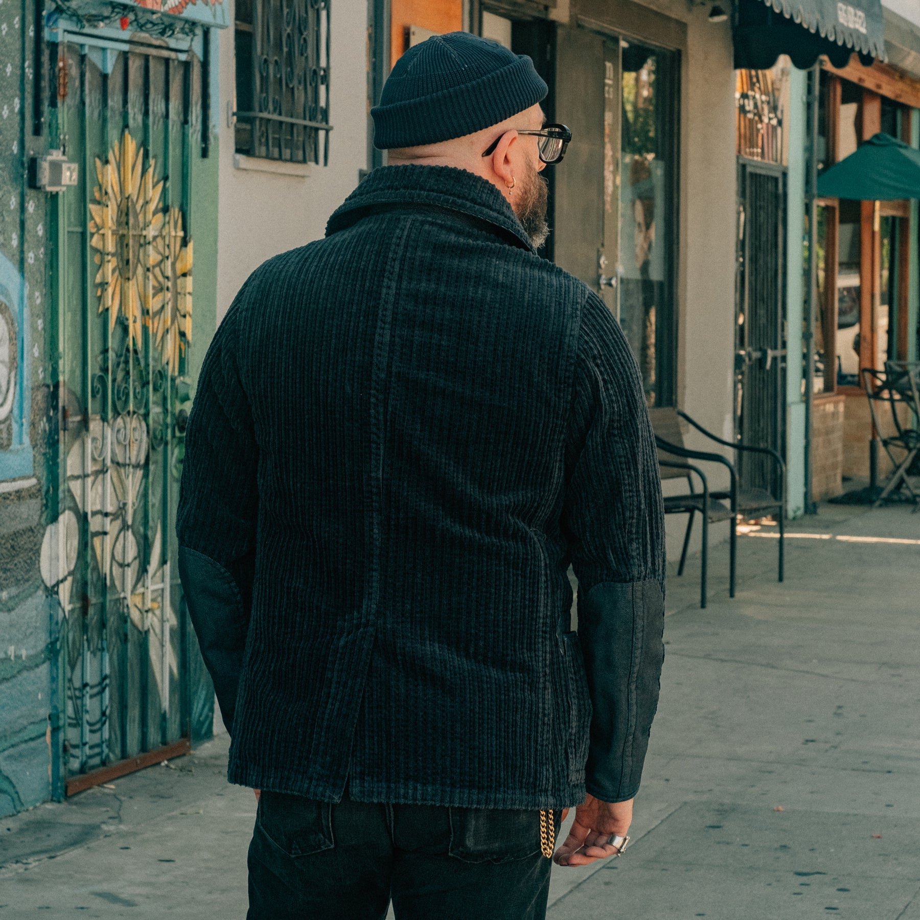 RRL Denim-Trim Corduroy Peacoat Vintage Navy