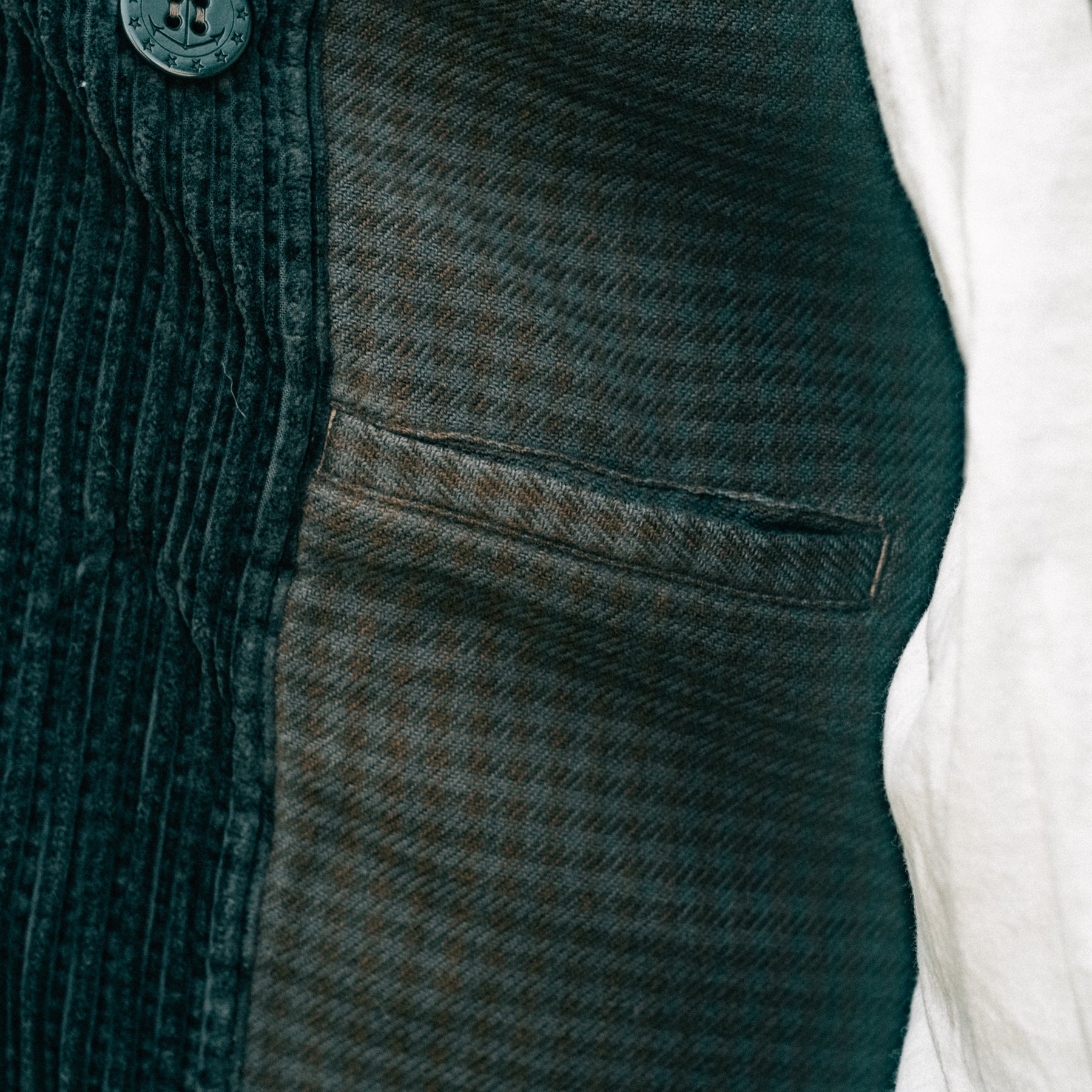 RRL Denim-Trim Corduroy Peacoat Vintage Navy