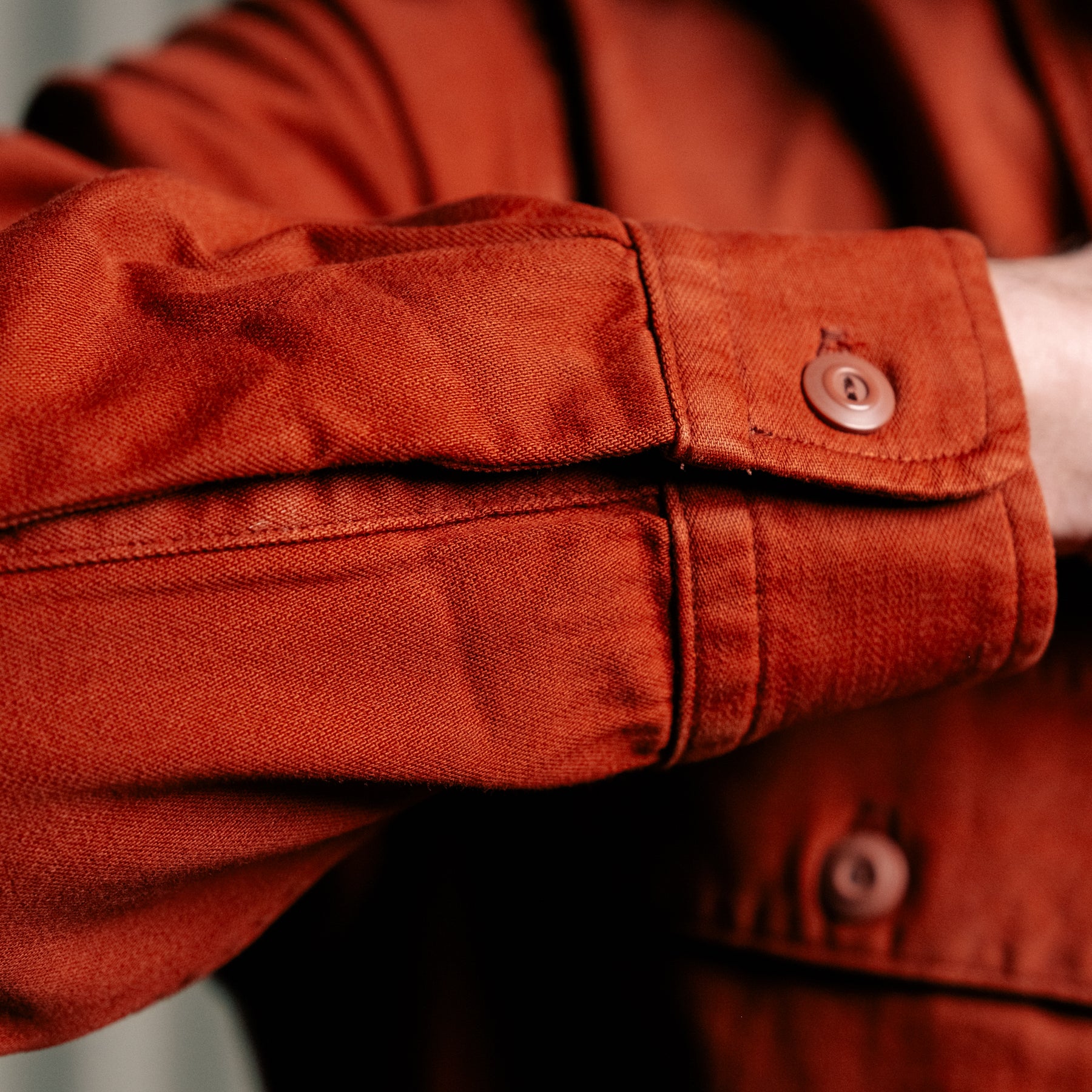 RRL Long-Sleeve Cotton Twill Camp Shirt Brick FINAL SALE