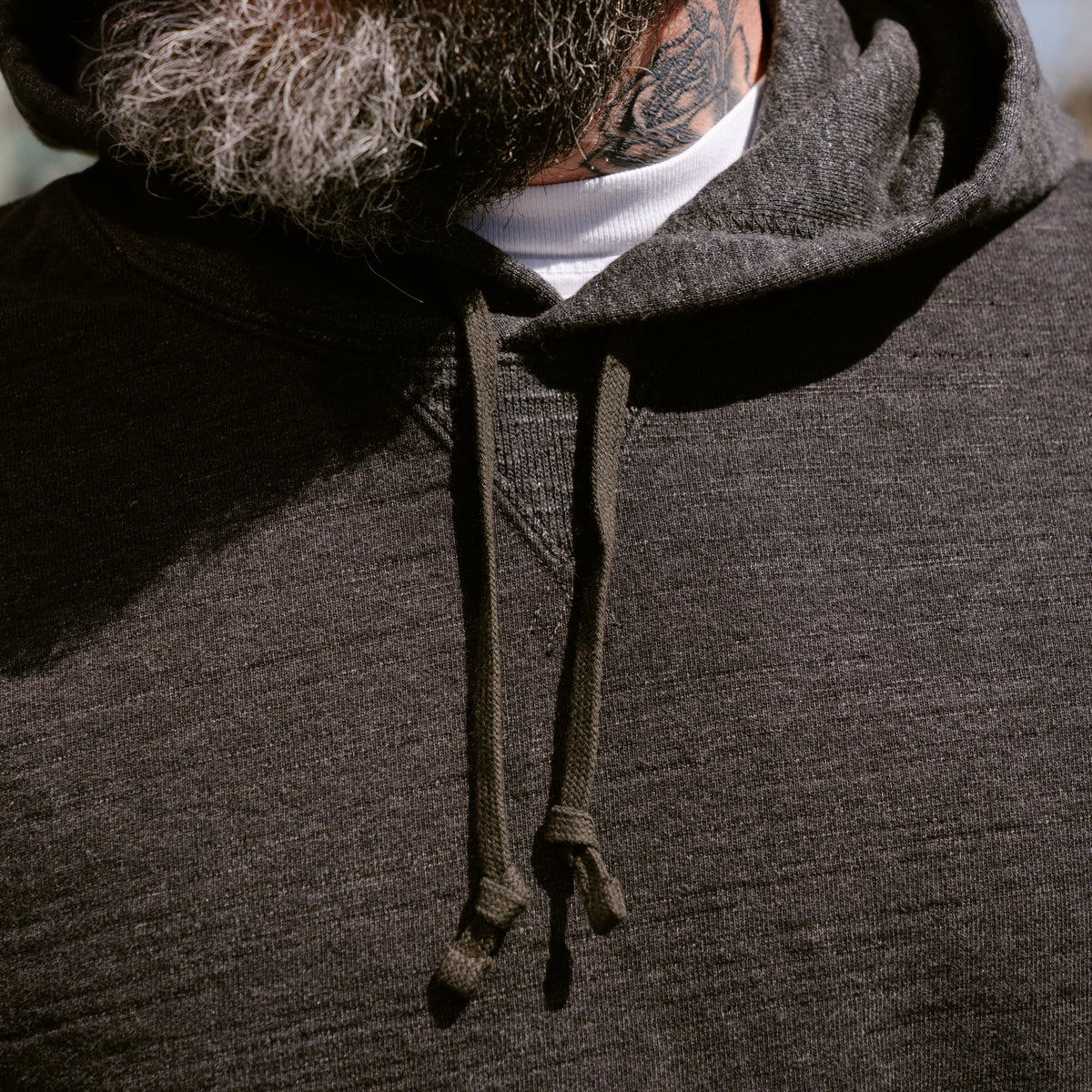 RRL French Terry Hoodie Charcoal Heather/ Multi