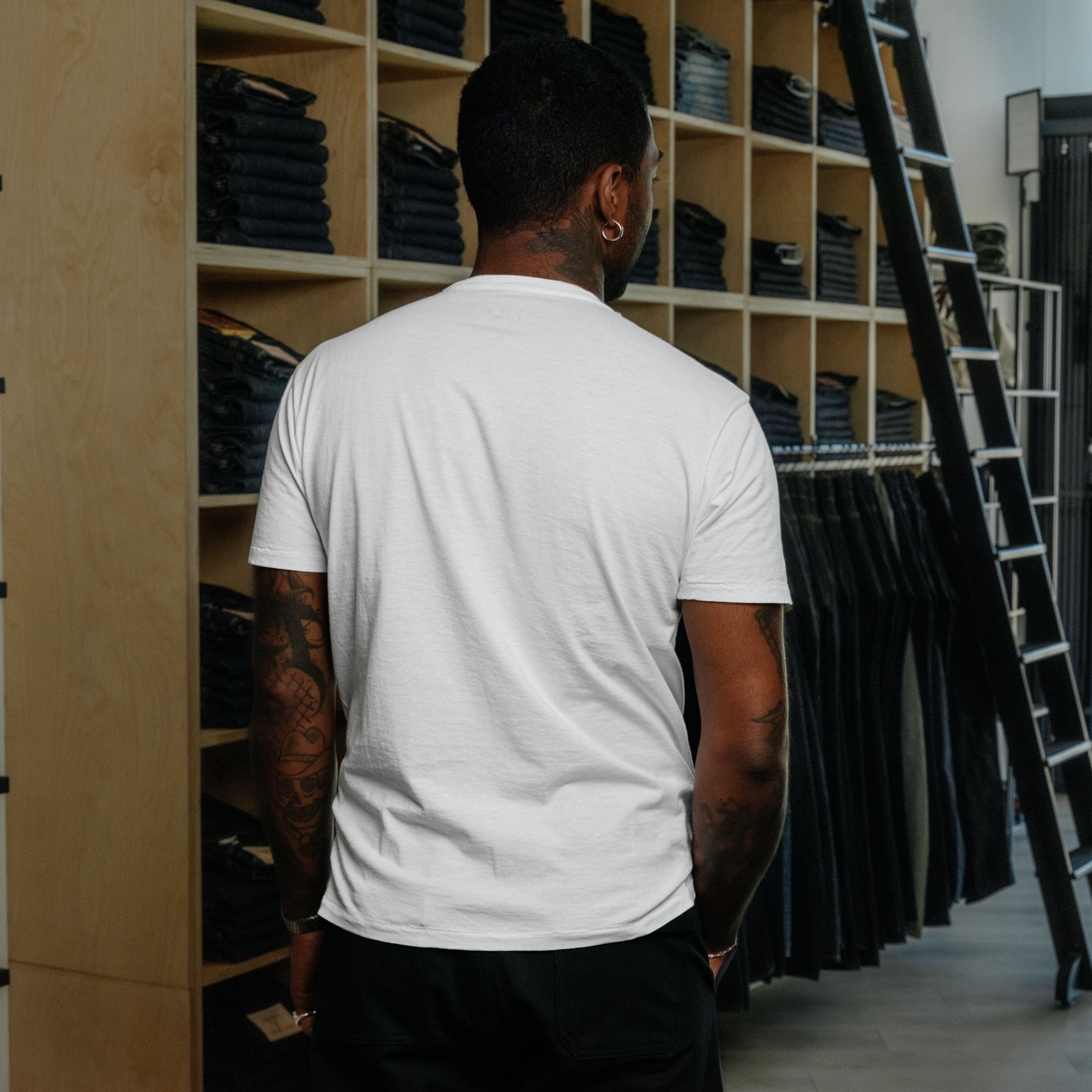 RRL Cotton Jersey Pocket T-Shirt White