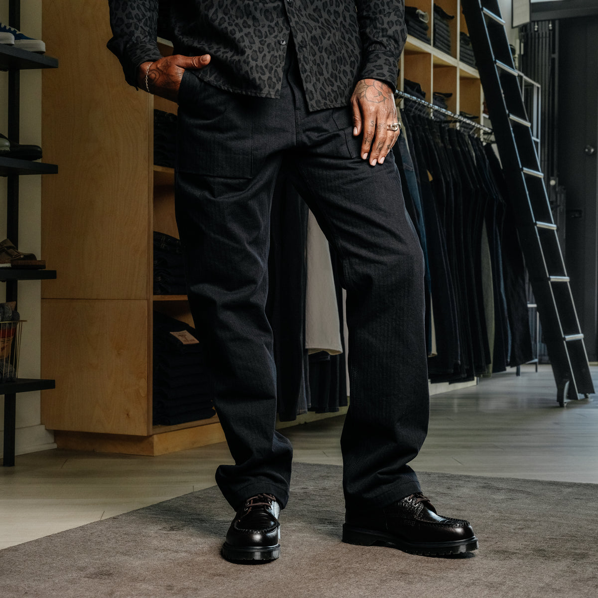 Rogue Territory Fatigue Pants Black Herringbone FINAL SALE