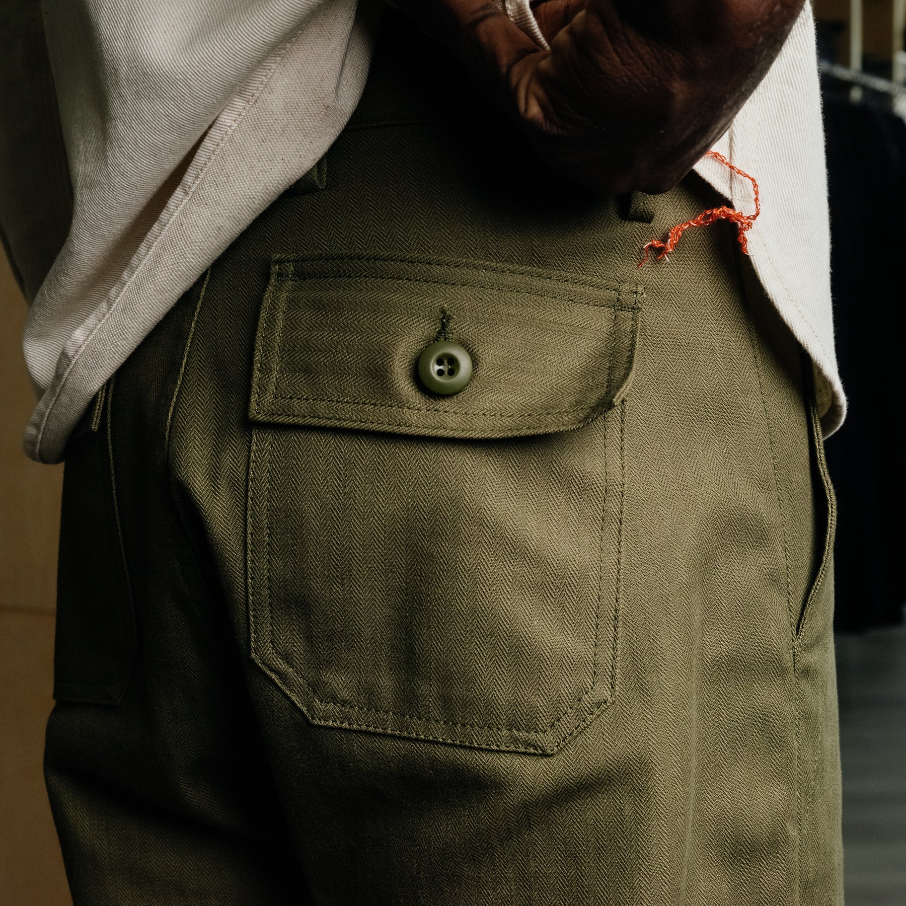 Rogue Territory Fatigue Pants Olive Herringbone FINAL SALE