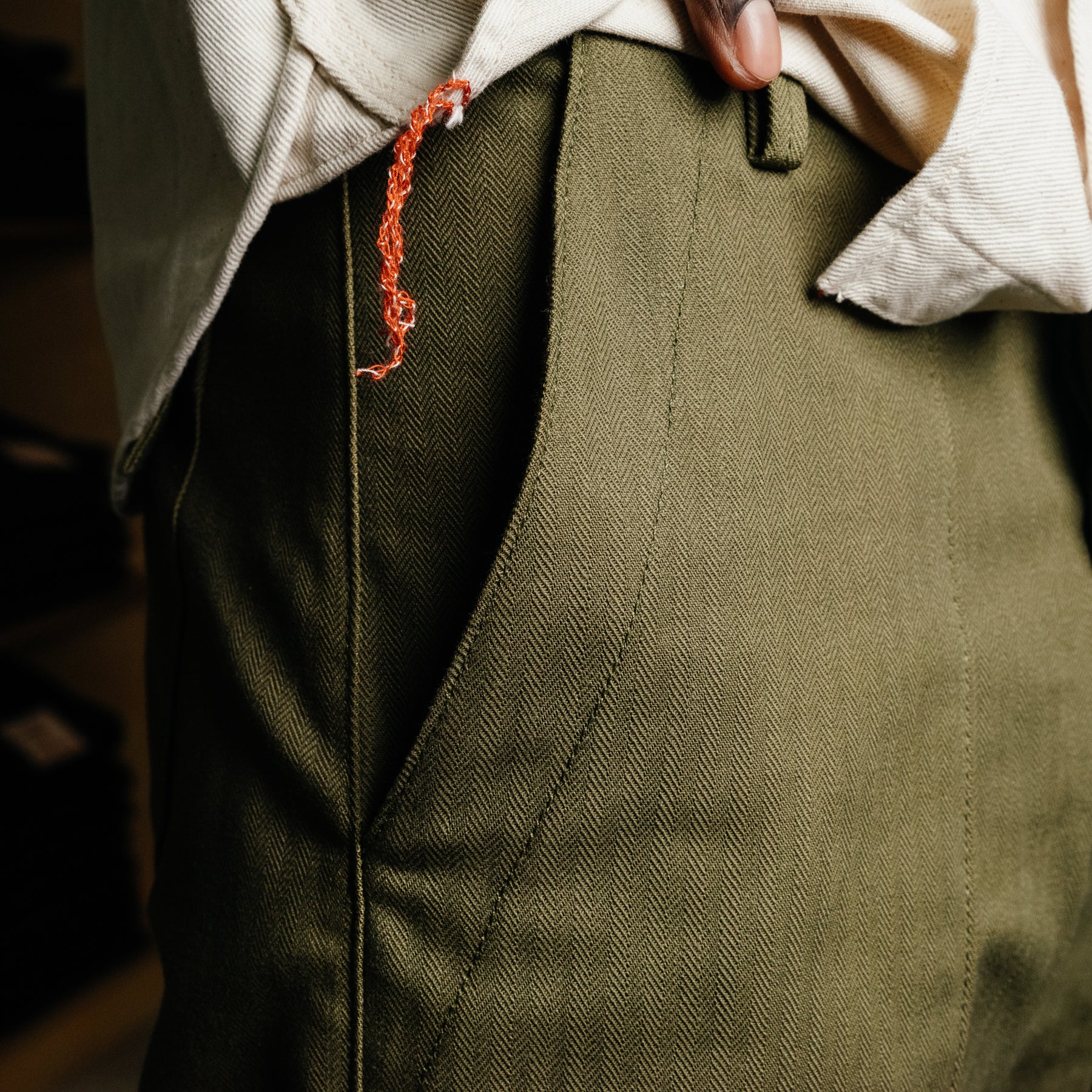 Rogue Territory Fatigue Pants Olive Herringbone FINAL SALE