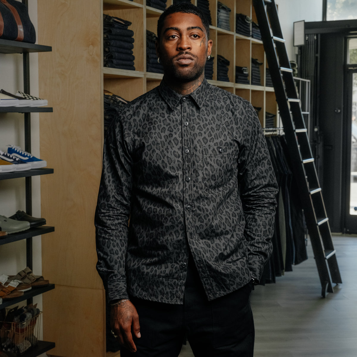 Rogue Territory Oxford Shirt Dark Cheetah Camo FINAL SALE