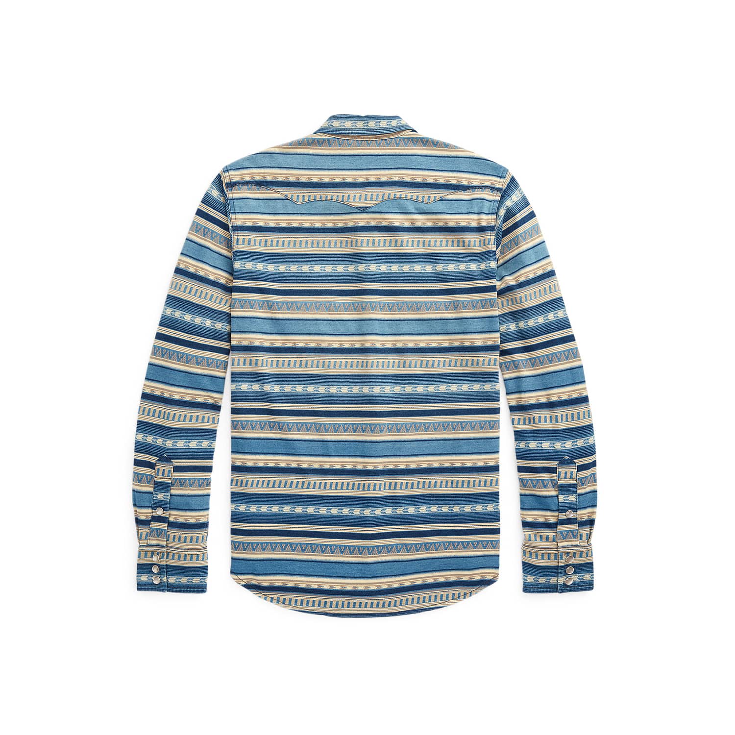 Slim Fit Indigo Jacquard Western Shirt Indigo/Cream