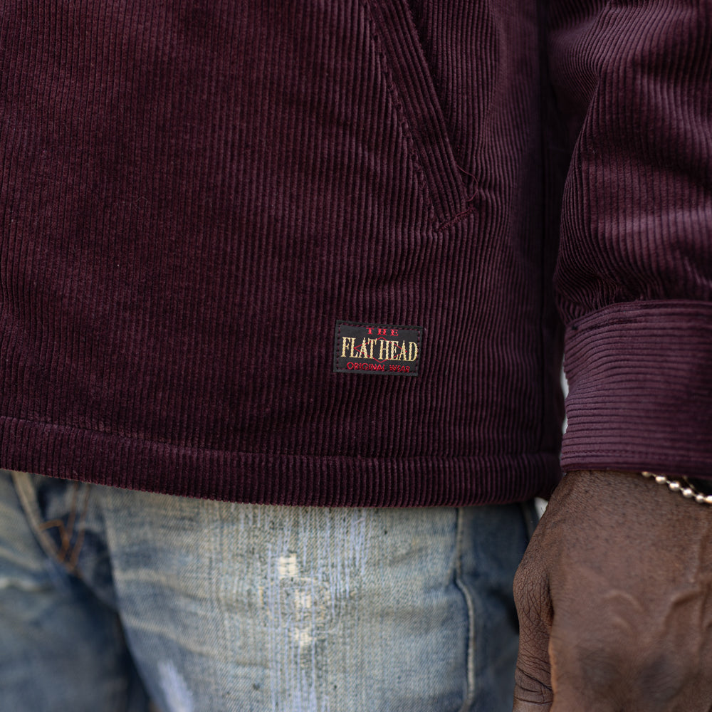 The Flat Head Corduroy Shirt Jacket Wine FINAL SALE