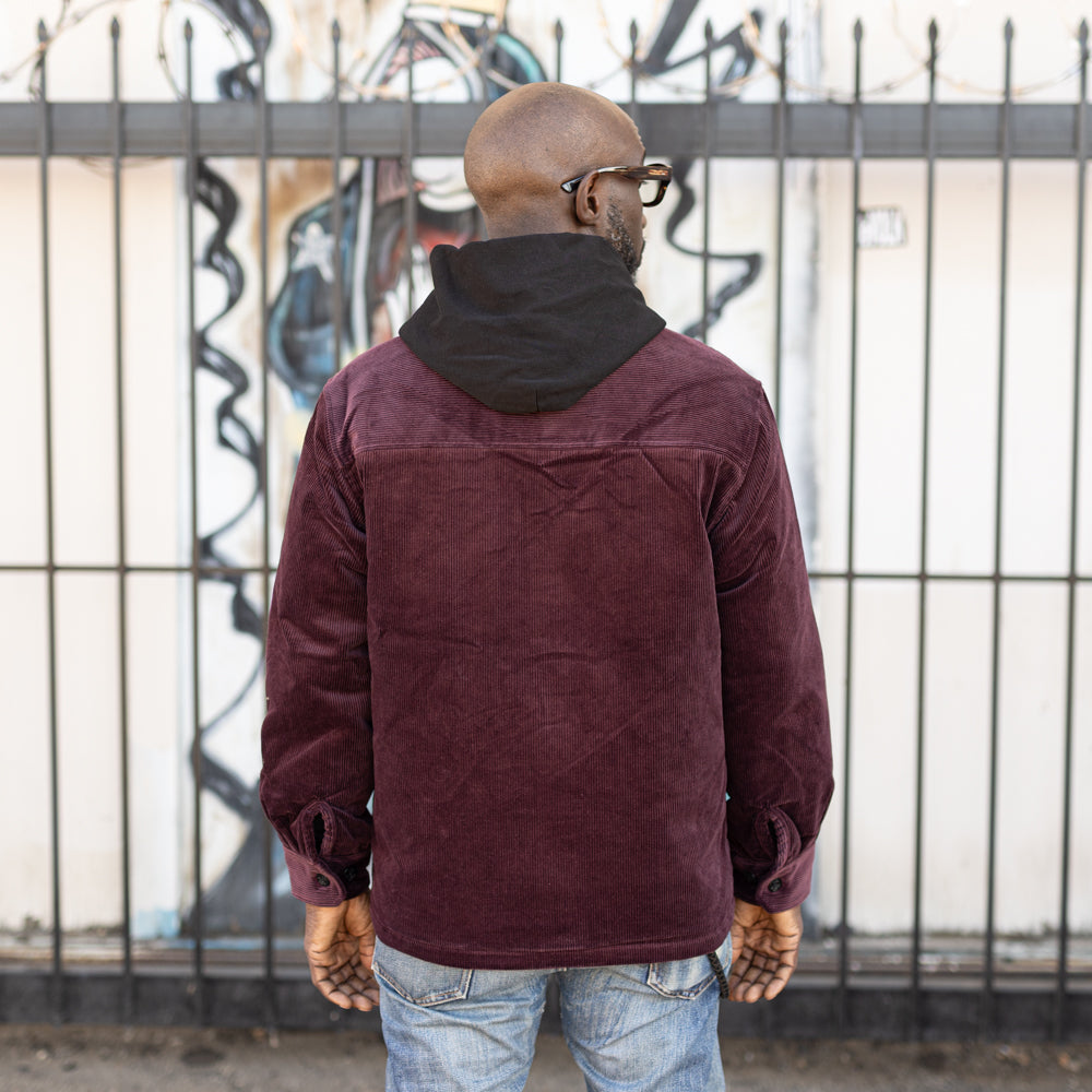 The Flat Head Corduroy Shirt Jacket Wine FINAL SALE