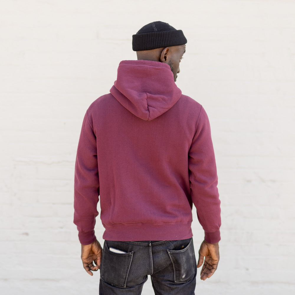 The Flat Head Hooded Sweat Shirt Burgundy FINAL SALE
