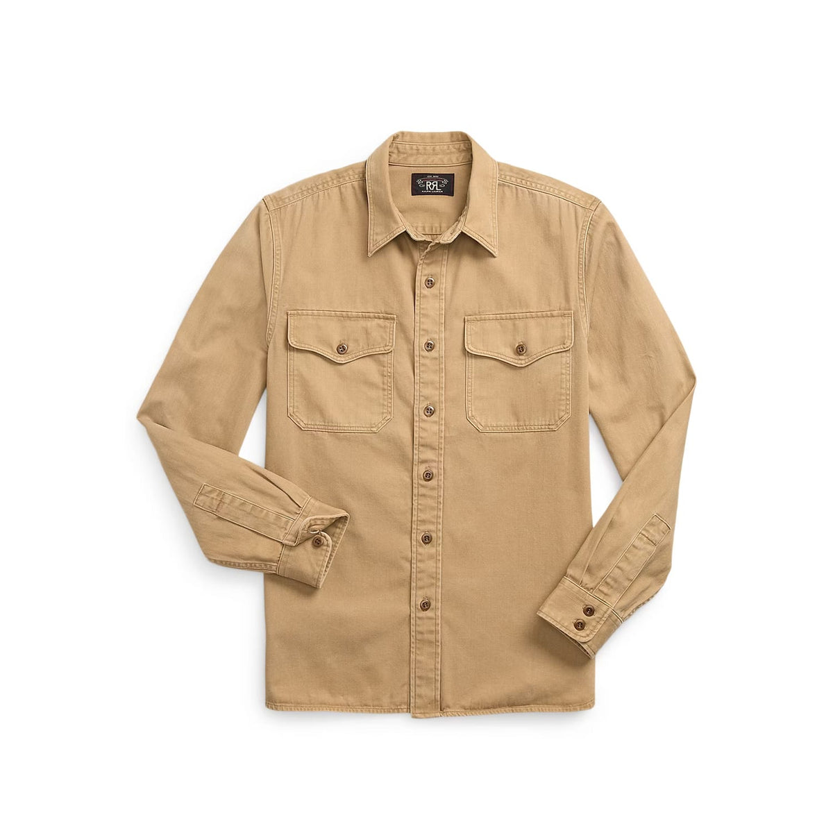 RRL Twill Officer's Workshirt Faded Tan