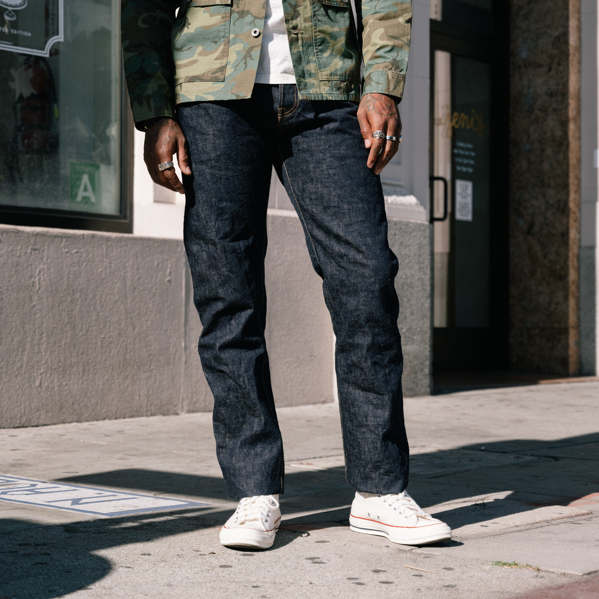 UES 400T Tapered Leg Denim Pants Indigo