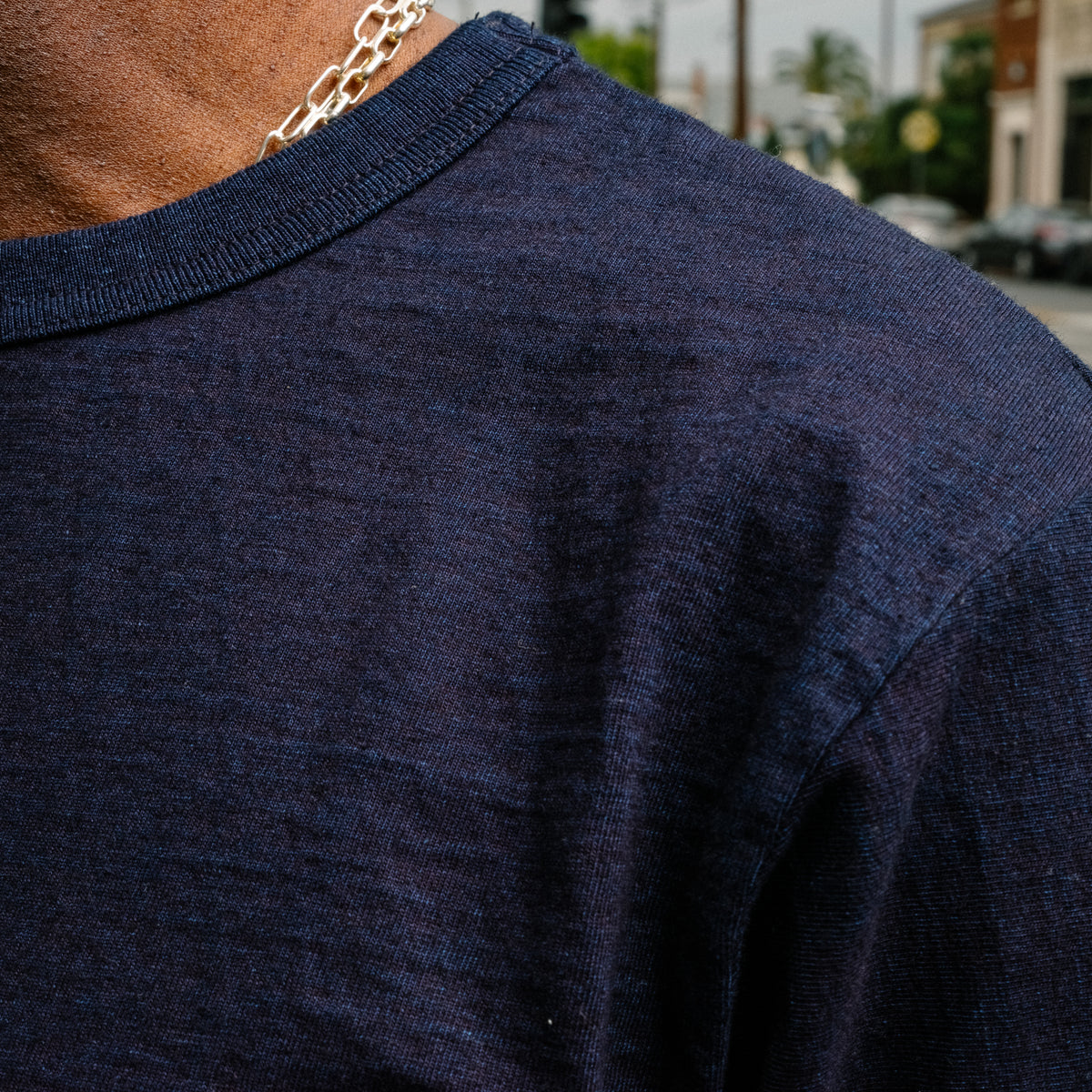 UES No. 16 Yarn Dyed T-Shirt Indigo