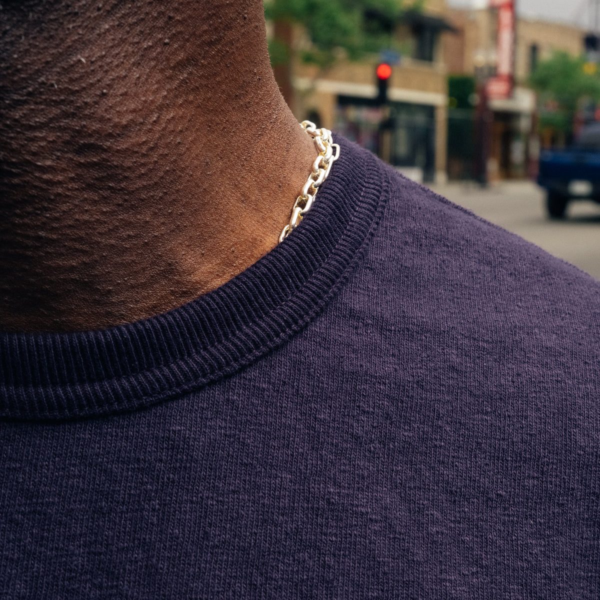 UES No. 8 Slub Nep Short Sleeve T-Shirt Navy