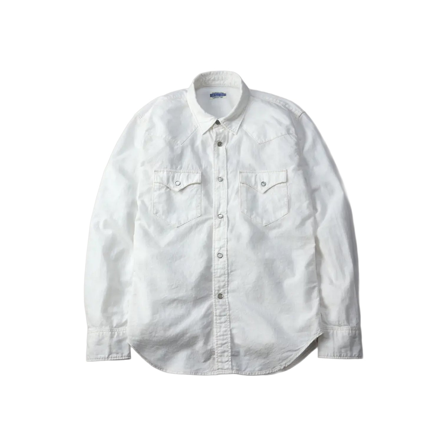 The Flat Head FN-SCW-003L Chambray Western Shirt White