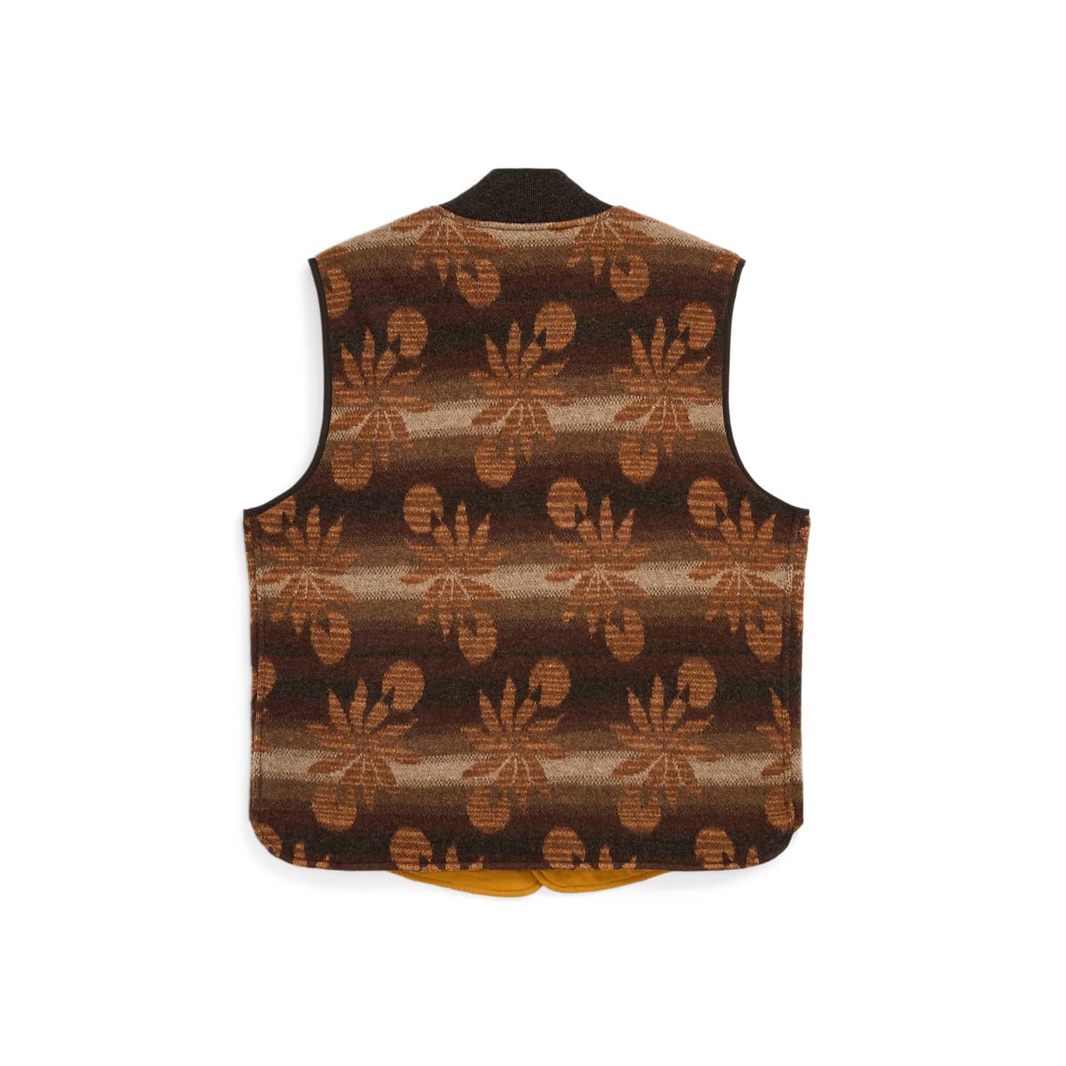 RRL Wool-Cashmere Snap-Front Sweater Vest Brown Multi FINAL SALE