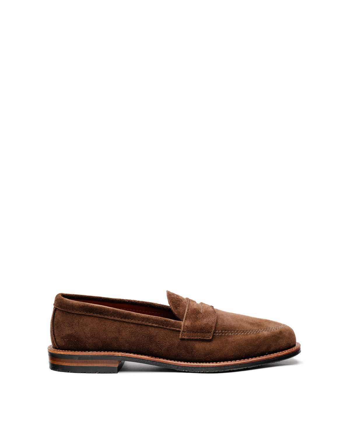 Alden 6224L Unlined Penny Loafer Dark Brown Suede