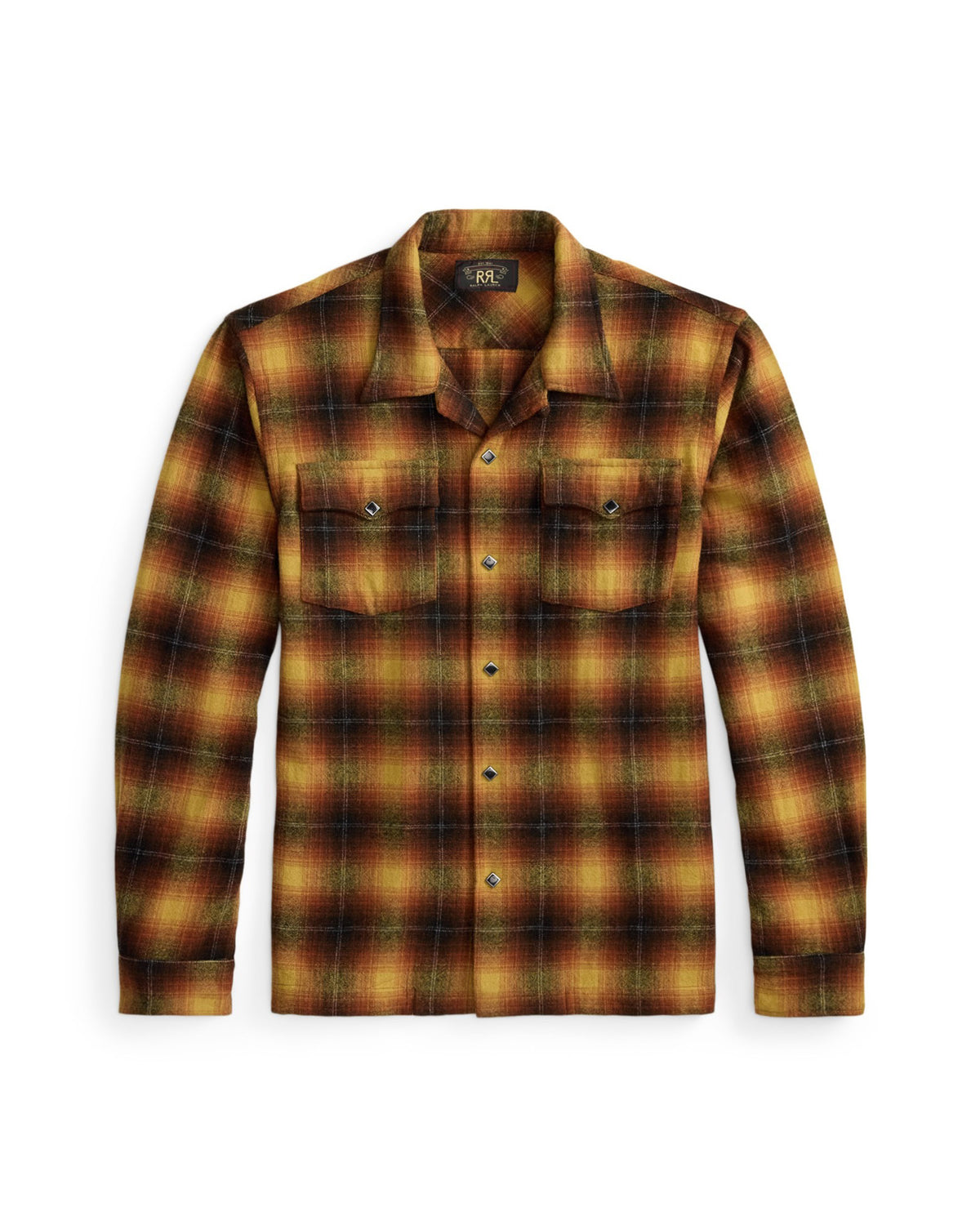 RRL Wool-Blend Camp Shirt Orange/ Yellow