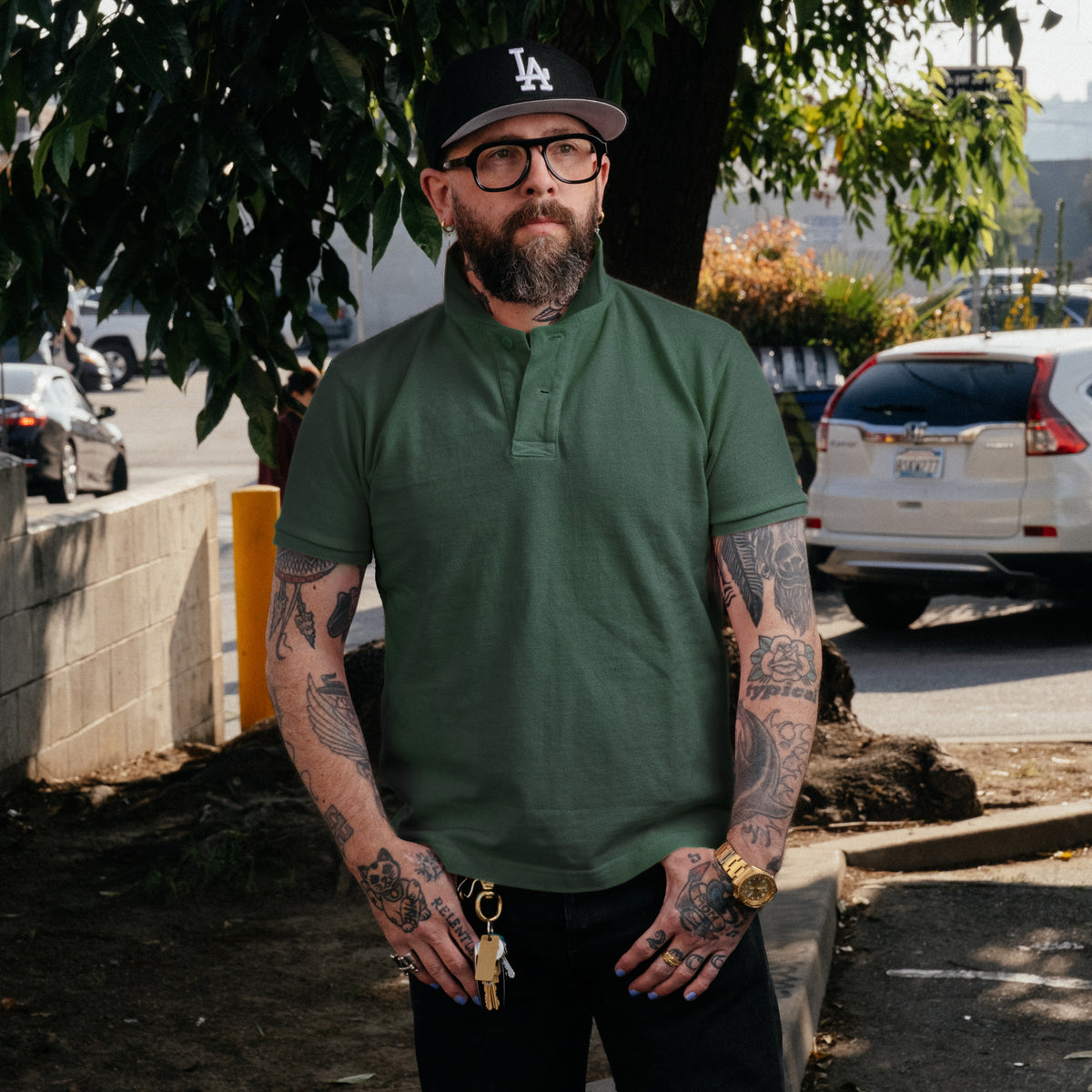 UES Rahben Stitch Polo Shirt Green FINAL SALE