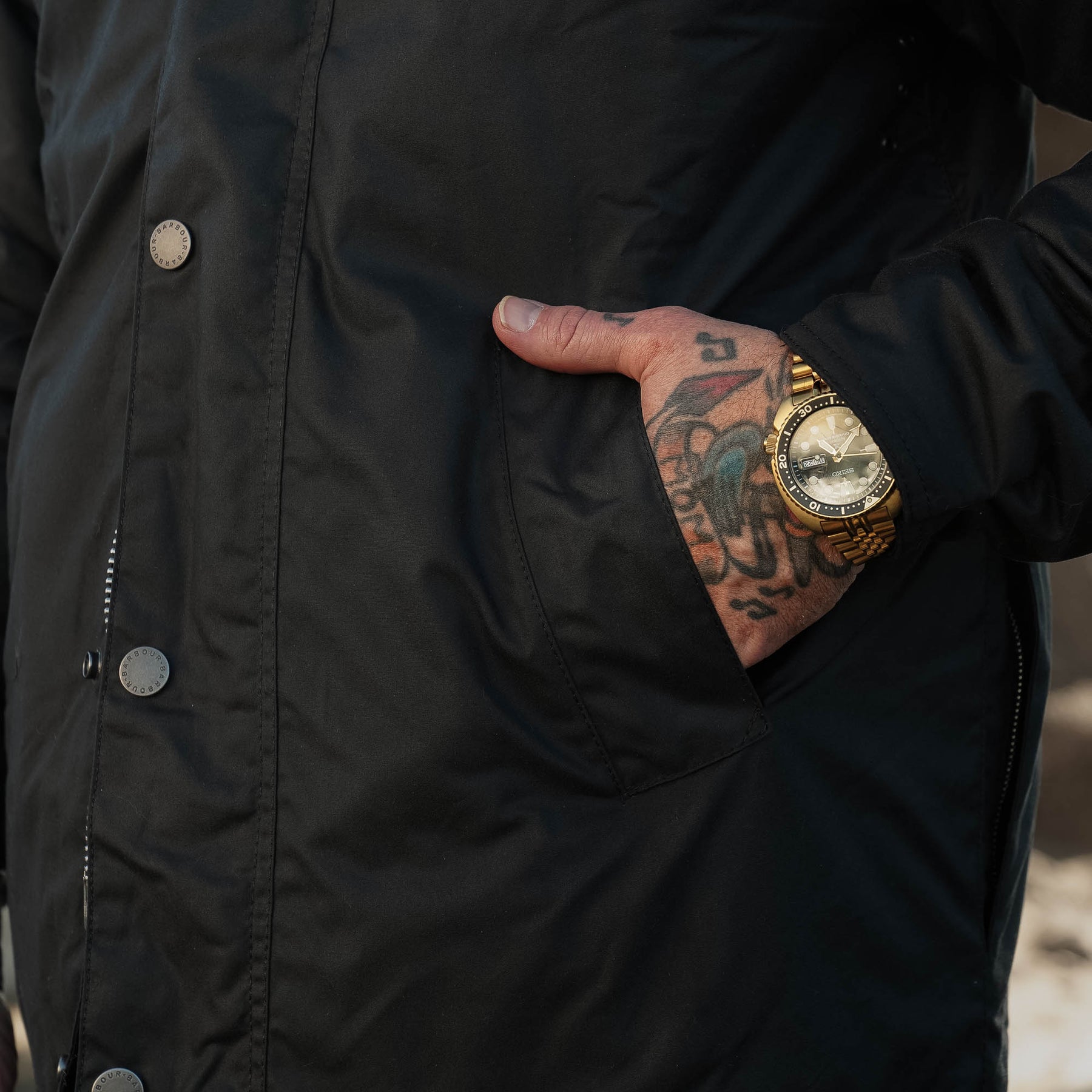 Barbour White Label Nara Wax Jacket Navy