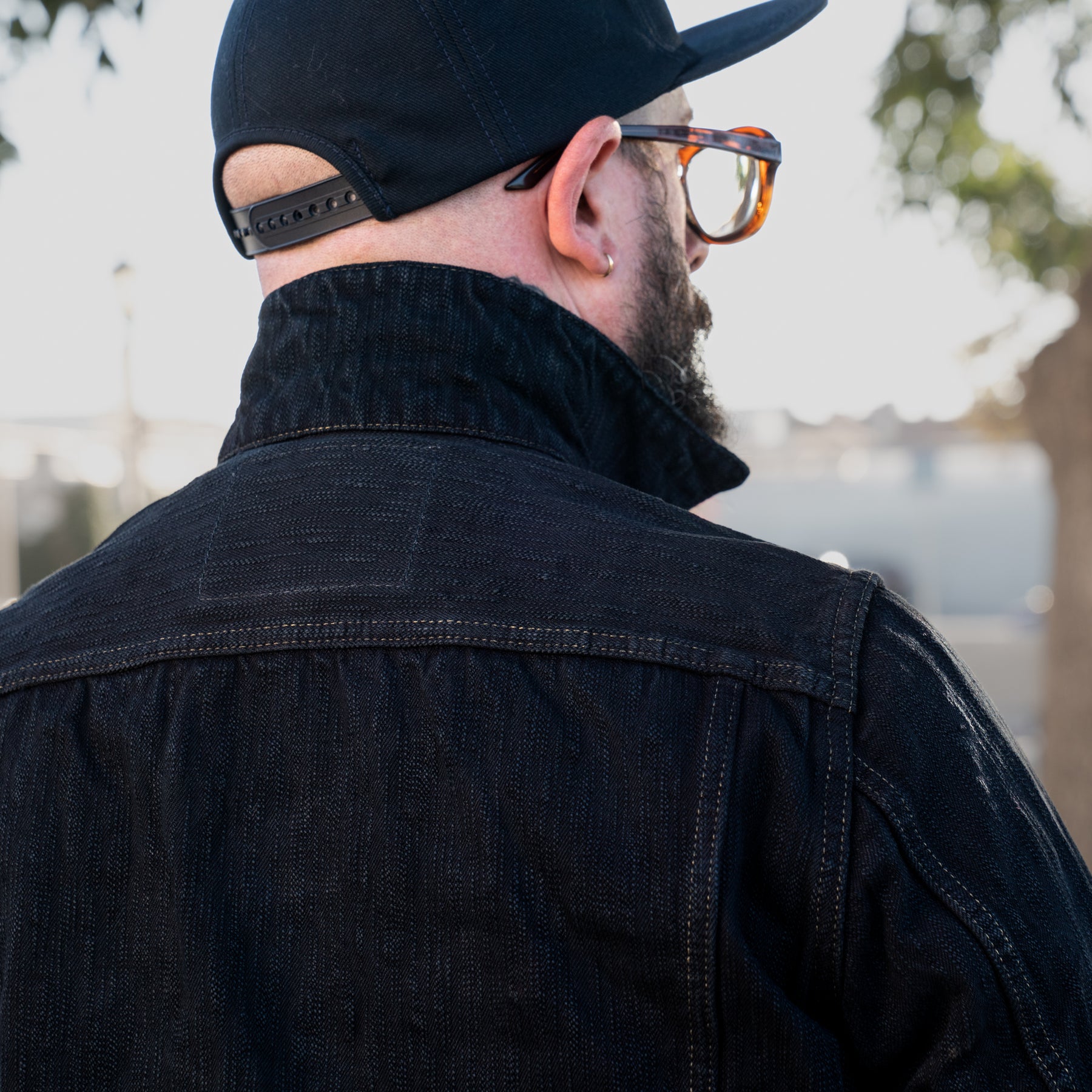 Iron Heart IH-526J-SLBod 16oz Slubby Selvedge Type III Denim Jacket Indigo Overdyed Black