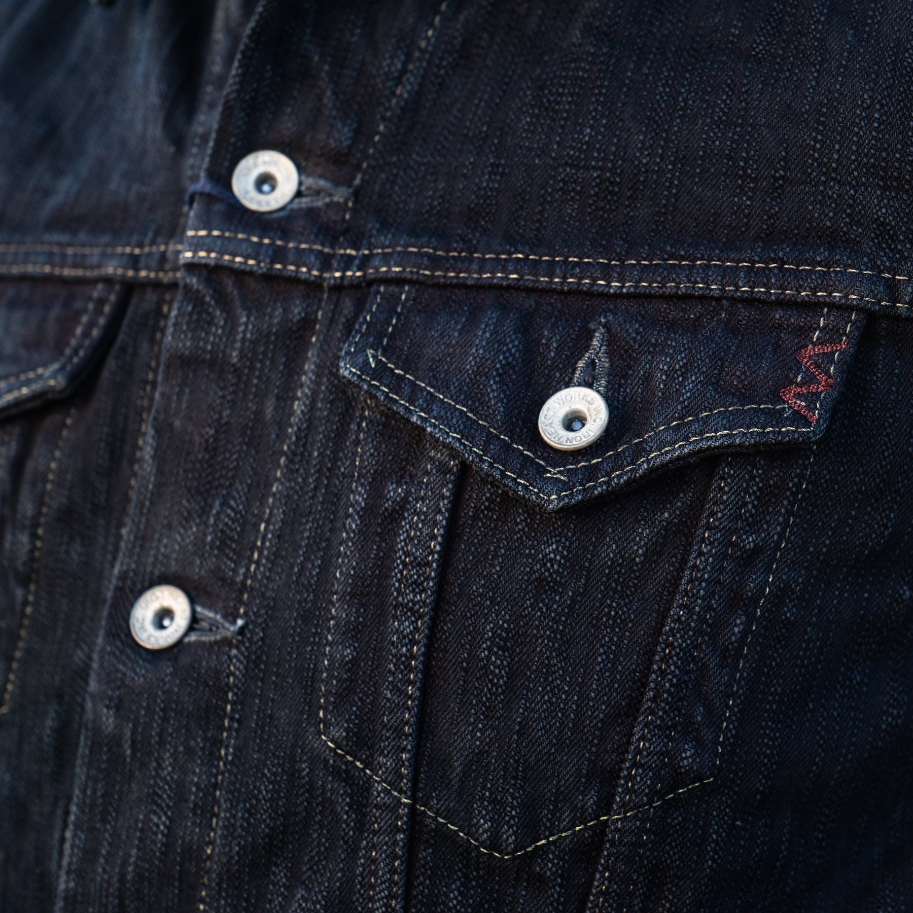 Iron Heart IH-526J-SLBod 16oz Slubby Selvedge Type III Denim Jacket Indigo Overdyed Black