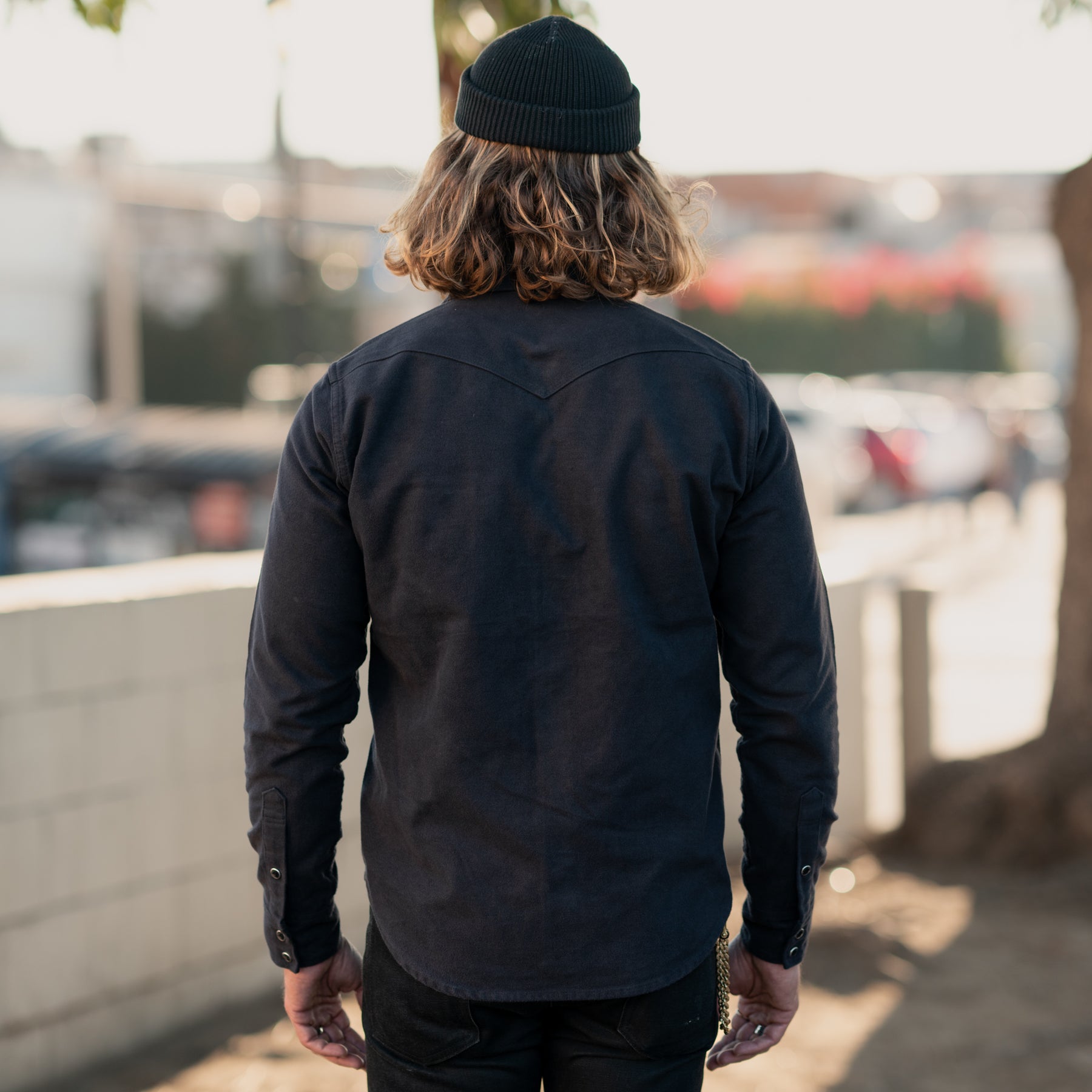 Iron Heart IHSH-330-BLK 9oz Raised Whipcord Western Shirt Black