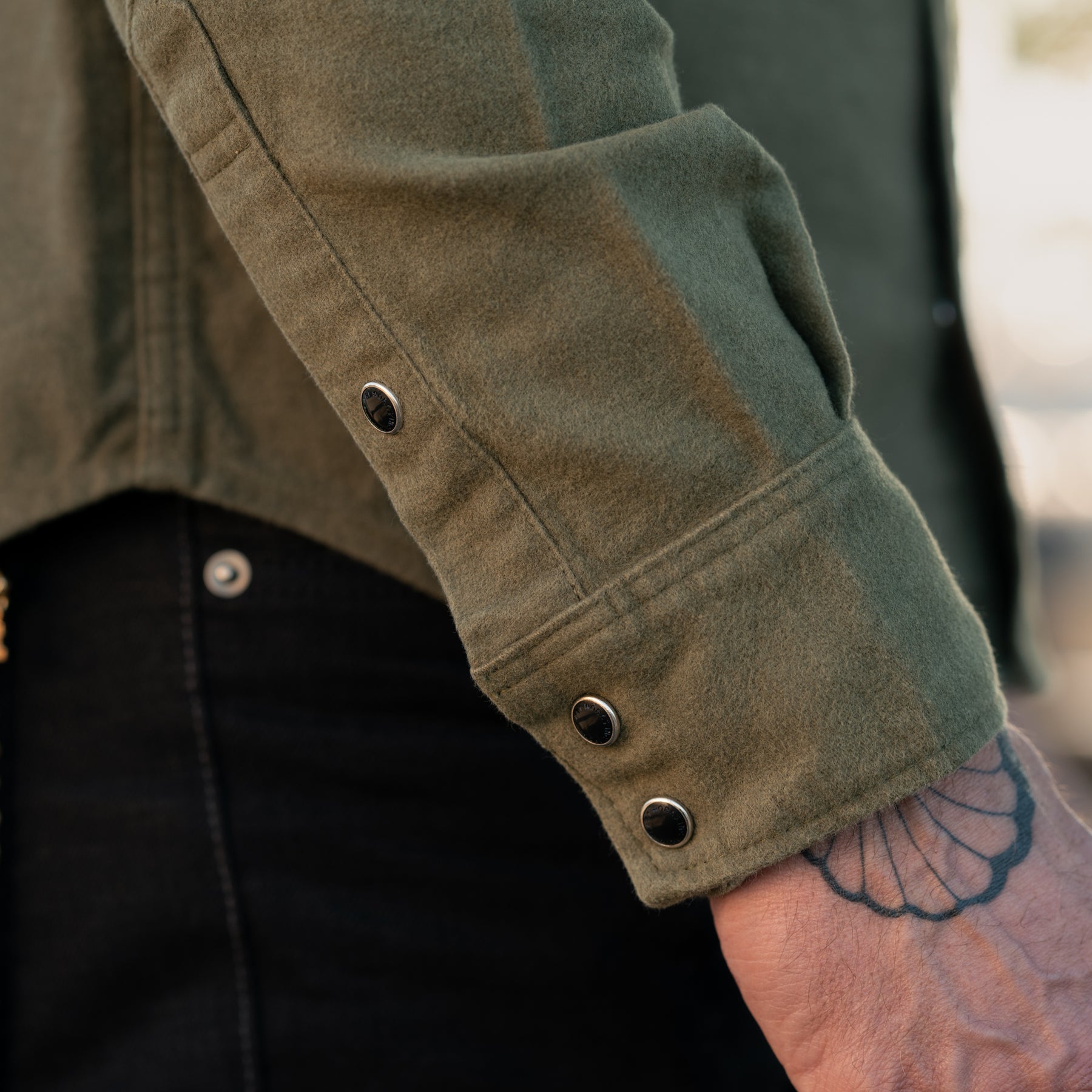 Iron Heart IHSH-330-ODG 9oz Raised Whipcord Western Shirt Olive