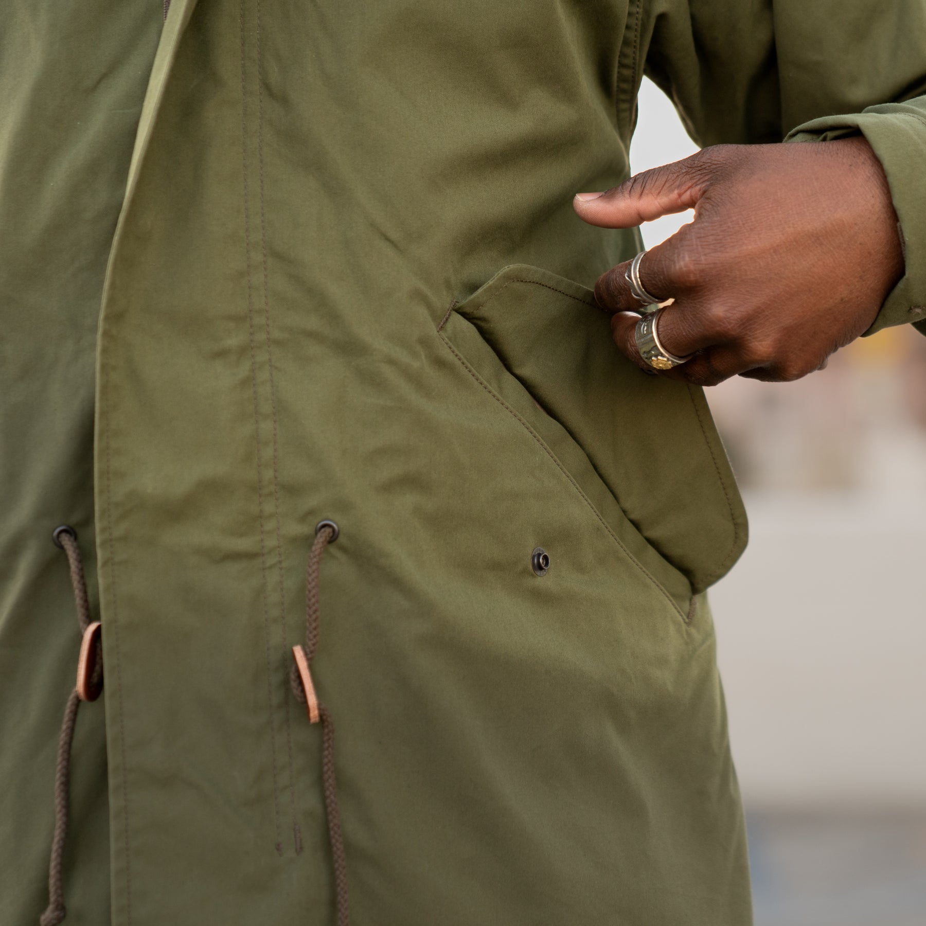 Iron Heart IHM-38-OLV 5oz Quilted Lining M-51 Type Field Coat Olive