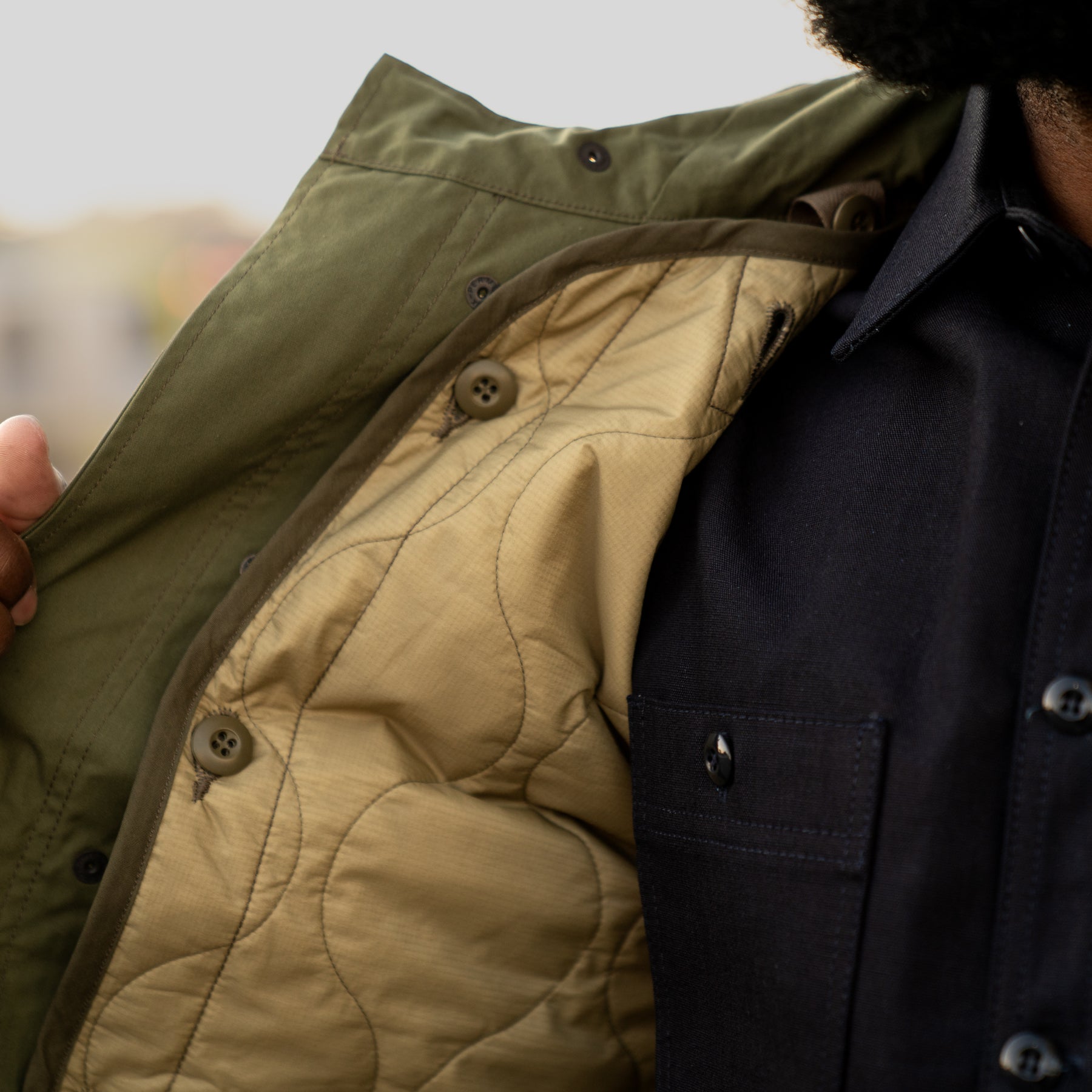 Iron Heart IHM-38-OLV 5oz Quilted Lining M-51 Type Field Coat Olive
