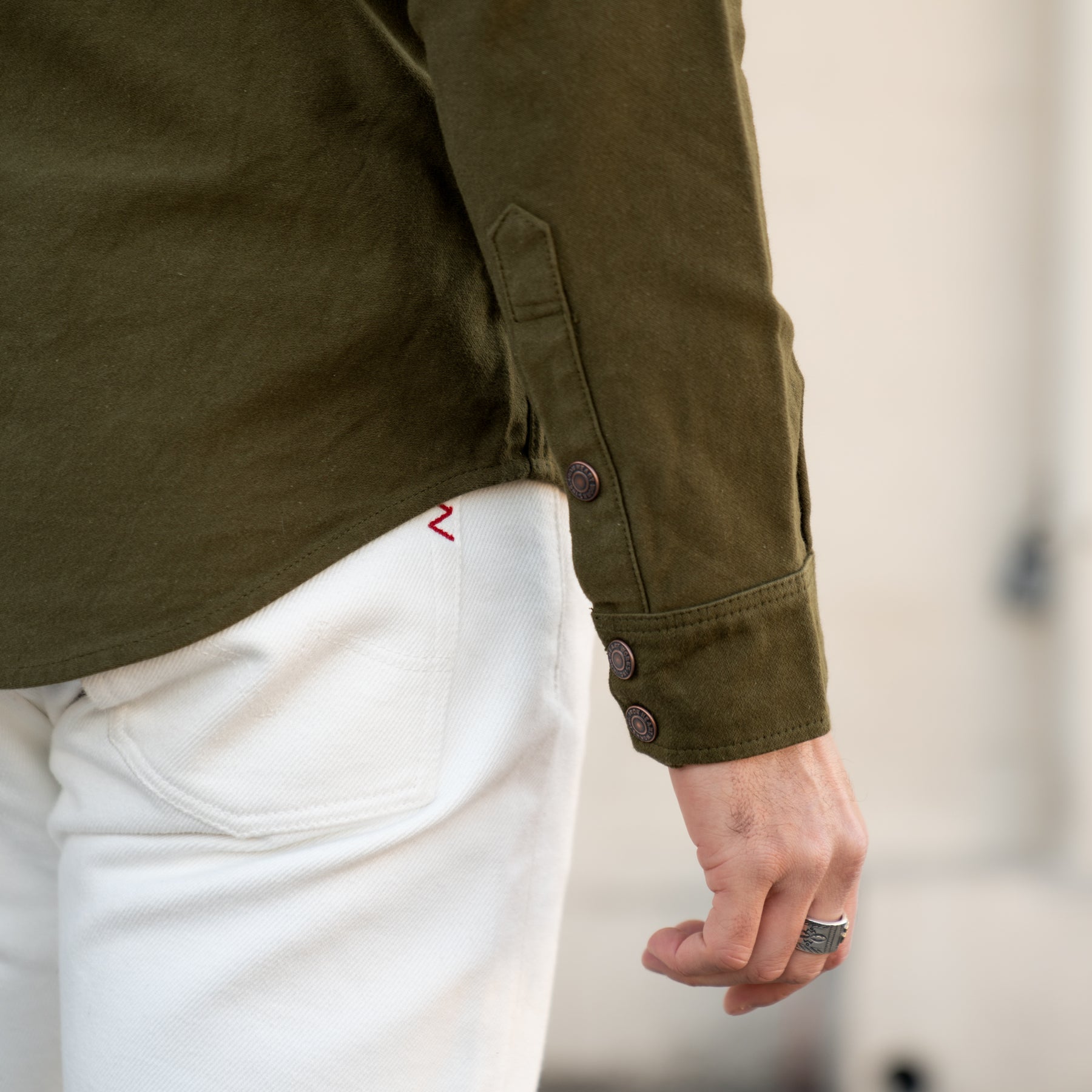 Iron Heart IHSH-331-ODG 12oz Moleskin CPO Shirt Olive