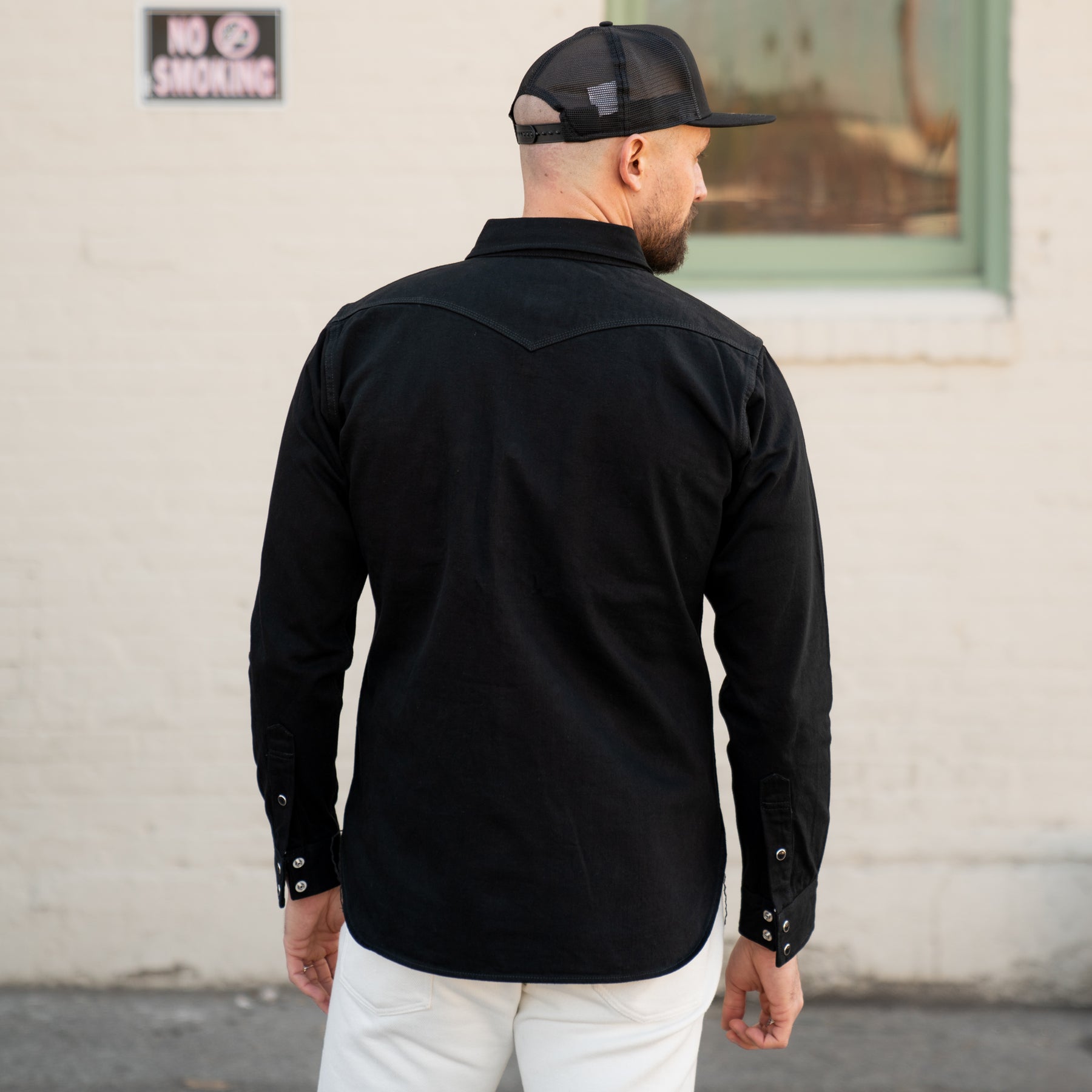Iron Heart IHSH-218-BLK 12oz Selvedge Denim Western 'The Johnny Cash III' Black