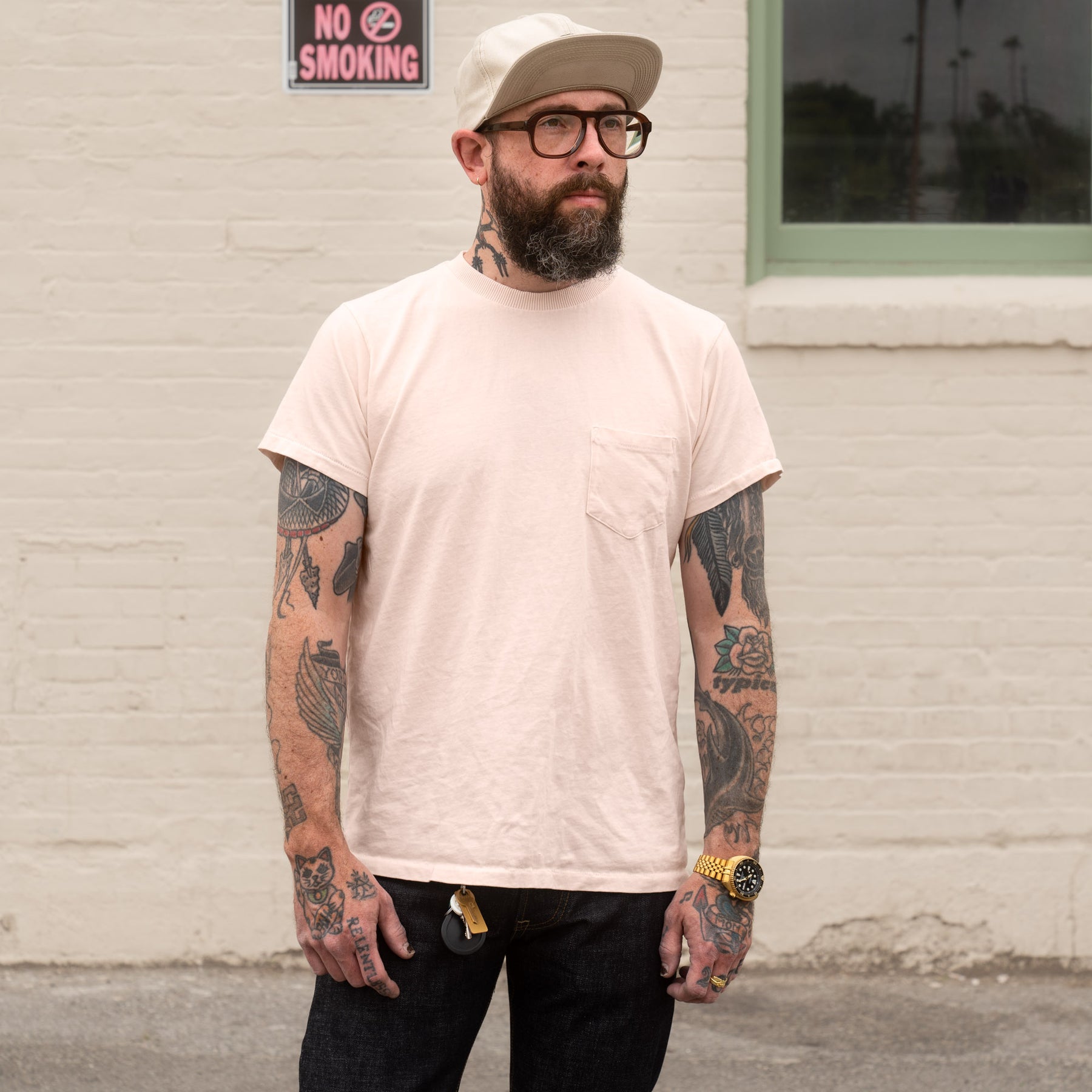 Schaeffer's Garment Hotel Ringspun Pocket Tee Pink Champagne