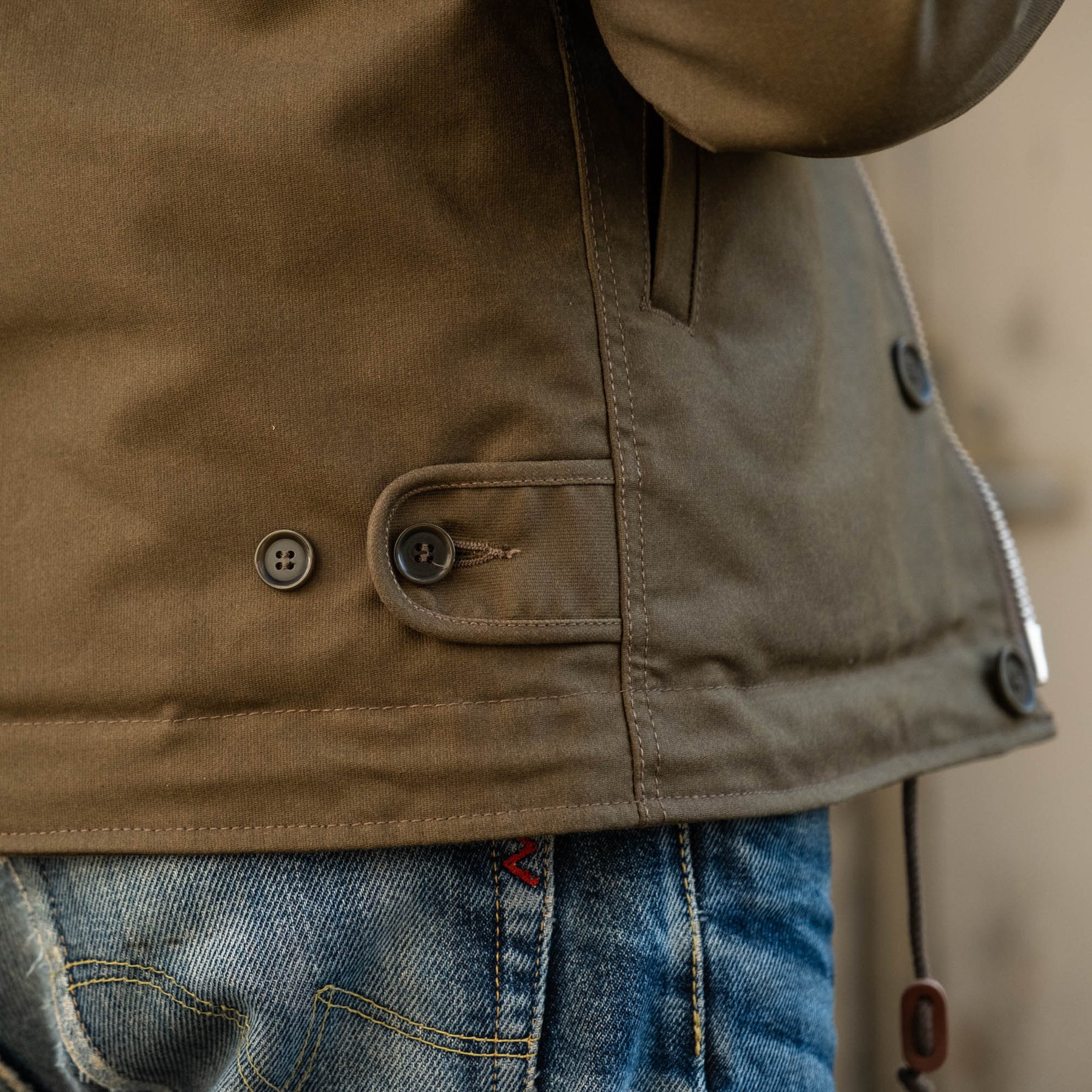 Iron Heart IHM-37-ODG Oiled Whipcord N1 Deck Jacket Olive