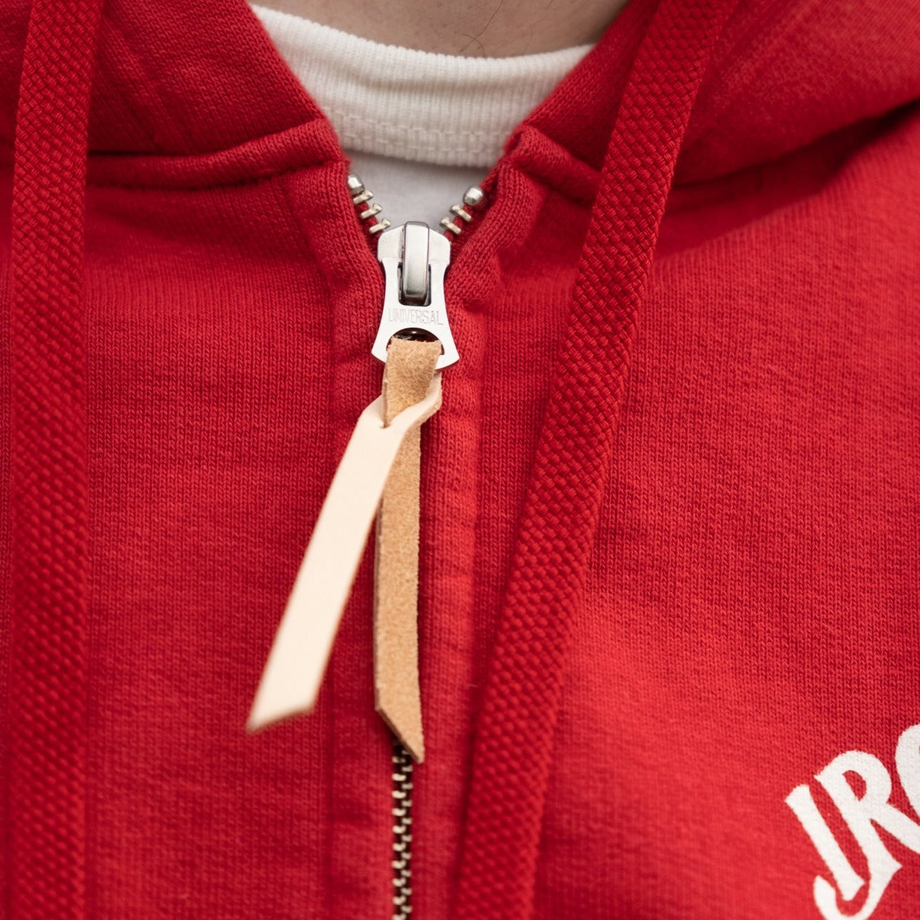 Iron Heart IHSW-65-RED 14oz Ultra Heavyweight Loopwheel Cotton Zippered Hoodie Red