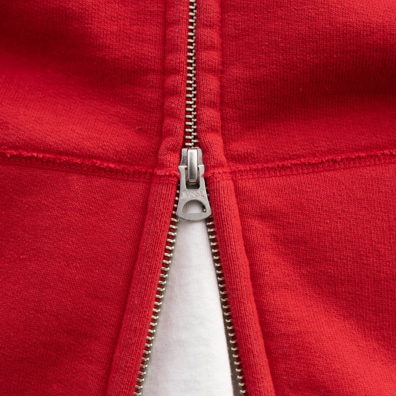 Iron Heart IHSW-65-RED 14oz Ultra Heavyweight Loopwheel Cotton Zippered Hoodie Red