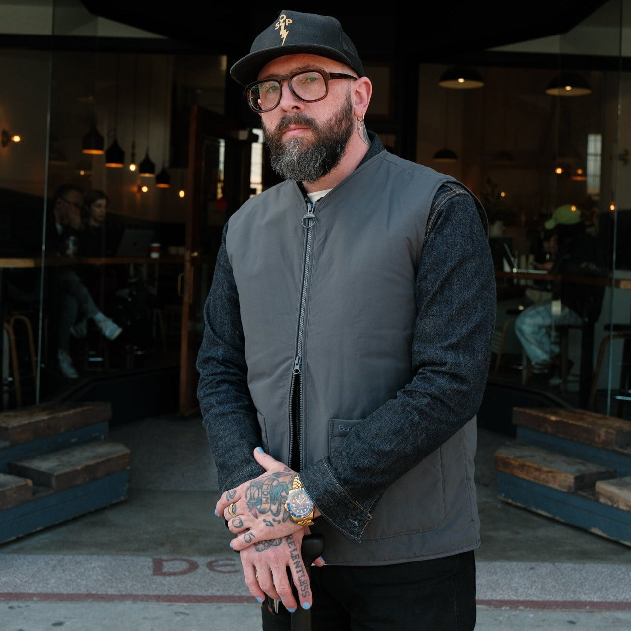 Barbour Harpen Padded Gilet Asphalt