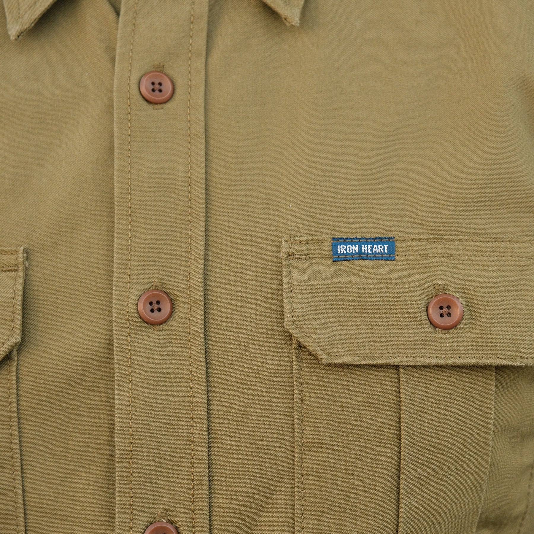 Iron Heart IHSH-354-ODG 9oz Military Shirt Olive Drab Green