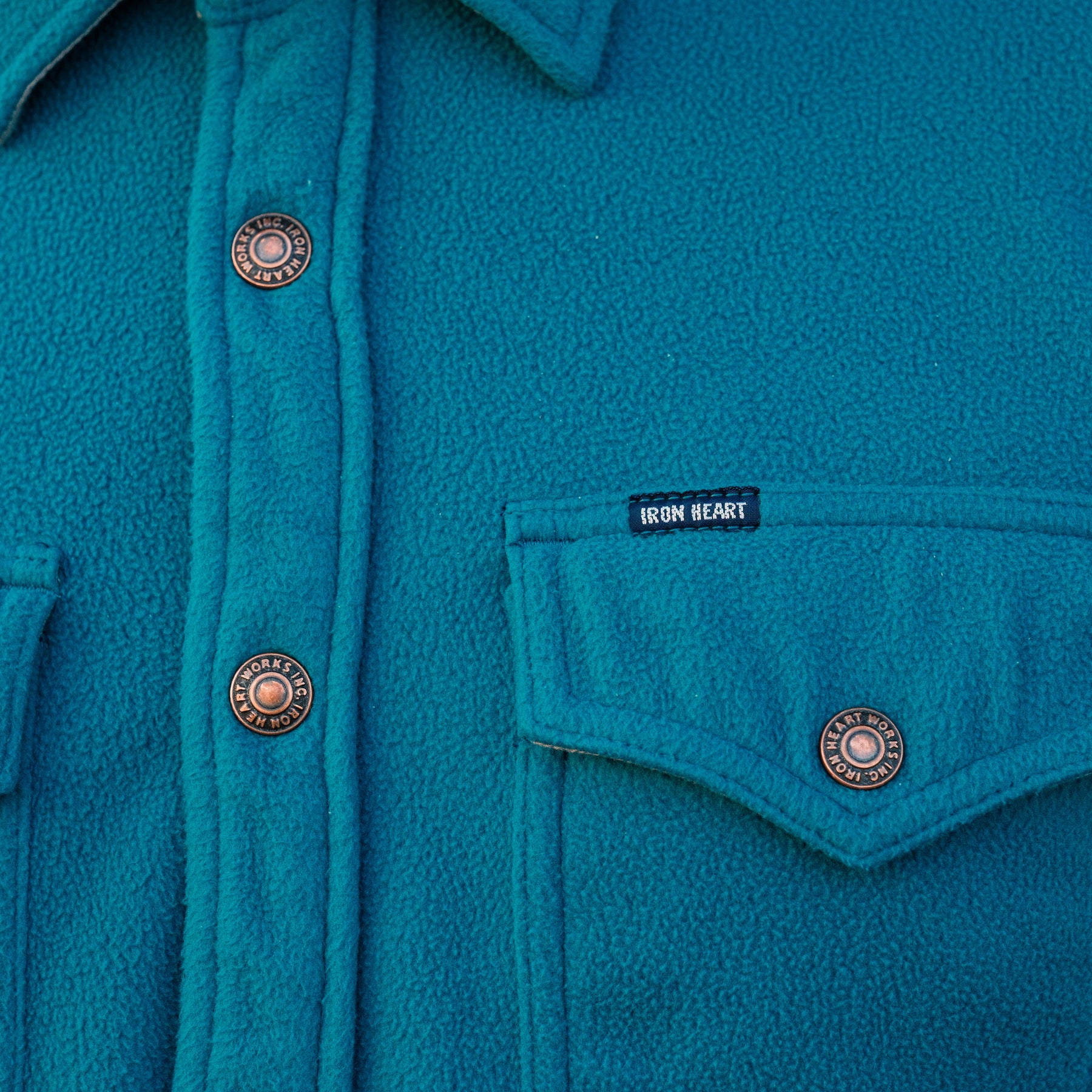 Iron Heart IHSH-287-TUR Microfleece CPO Shirt Turquoise
